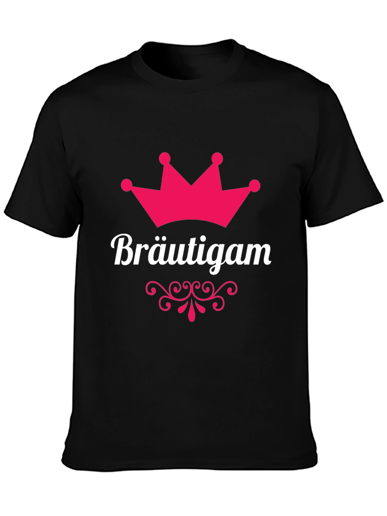 Black Bräutigam Groom Crown T-Shirt - Black view 3