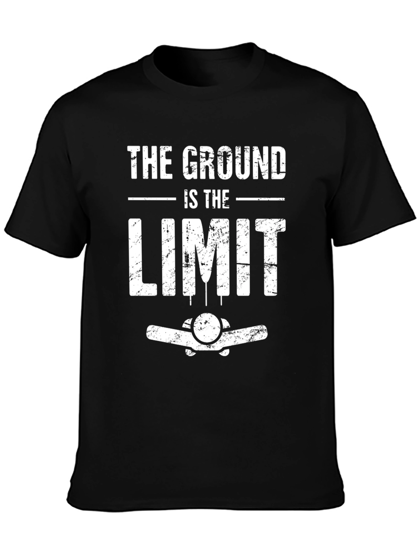 Black The Ground Is The Limit Airplane T-Shirt view 3