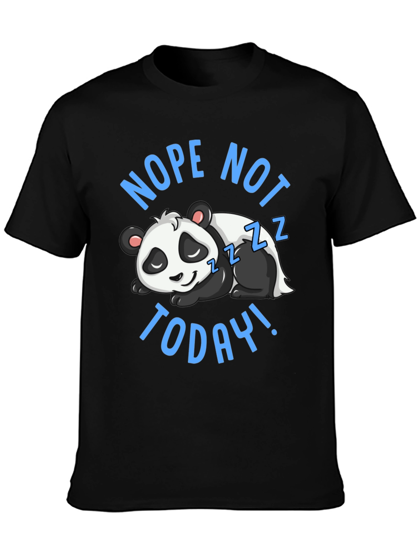 Black Nope Not Today Panda Graphic T-Shirt view 3
