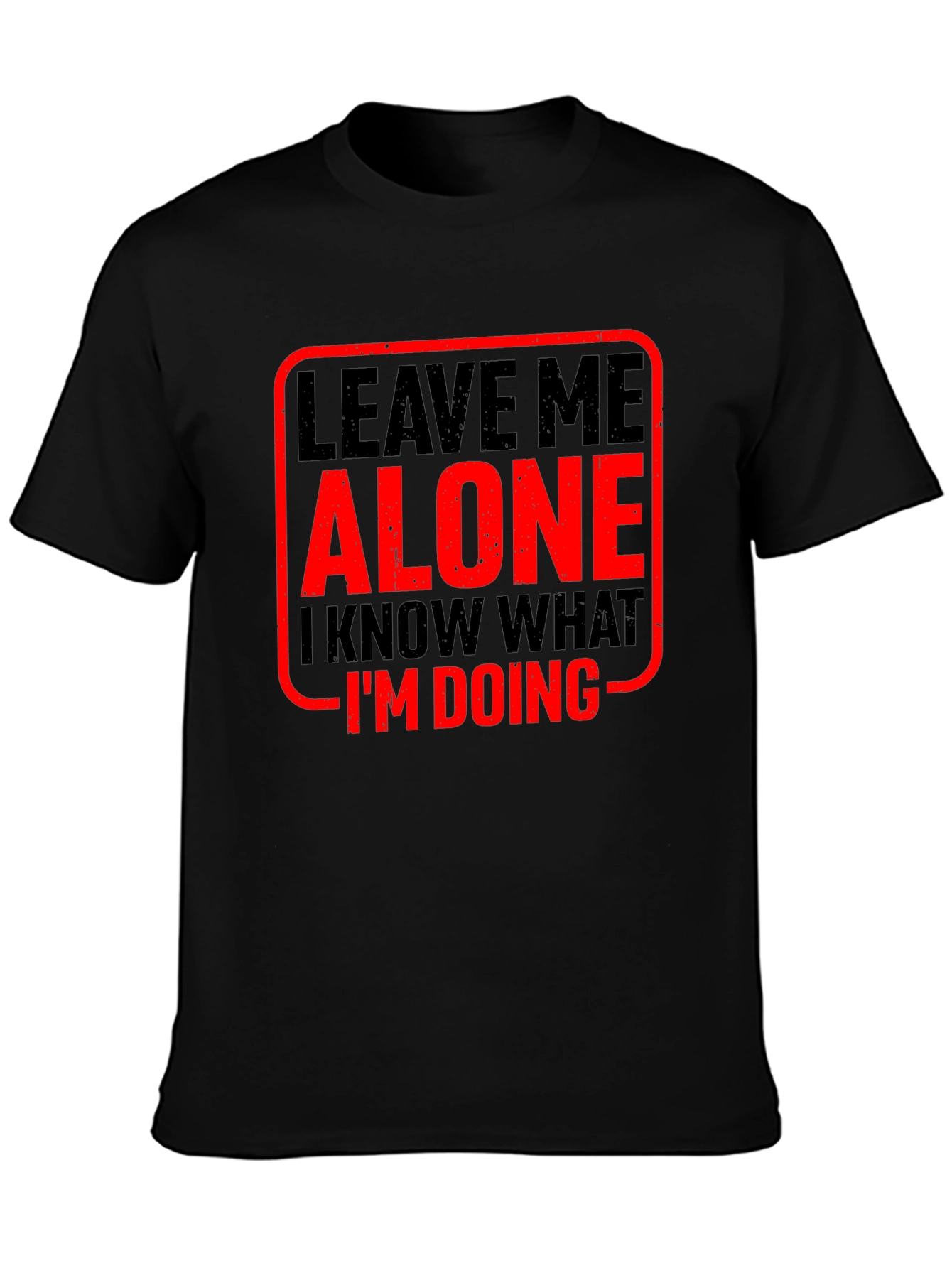 Black Leave Me Alone Graphic Tee - Mens Black Cotton T-Shirt view 3