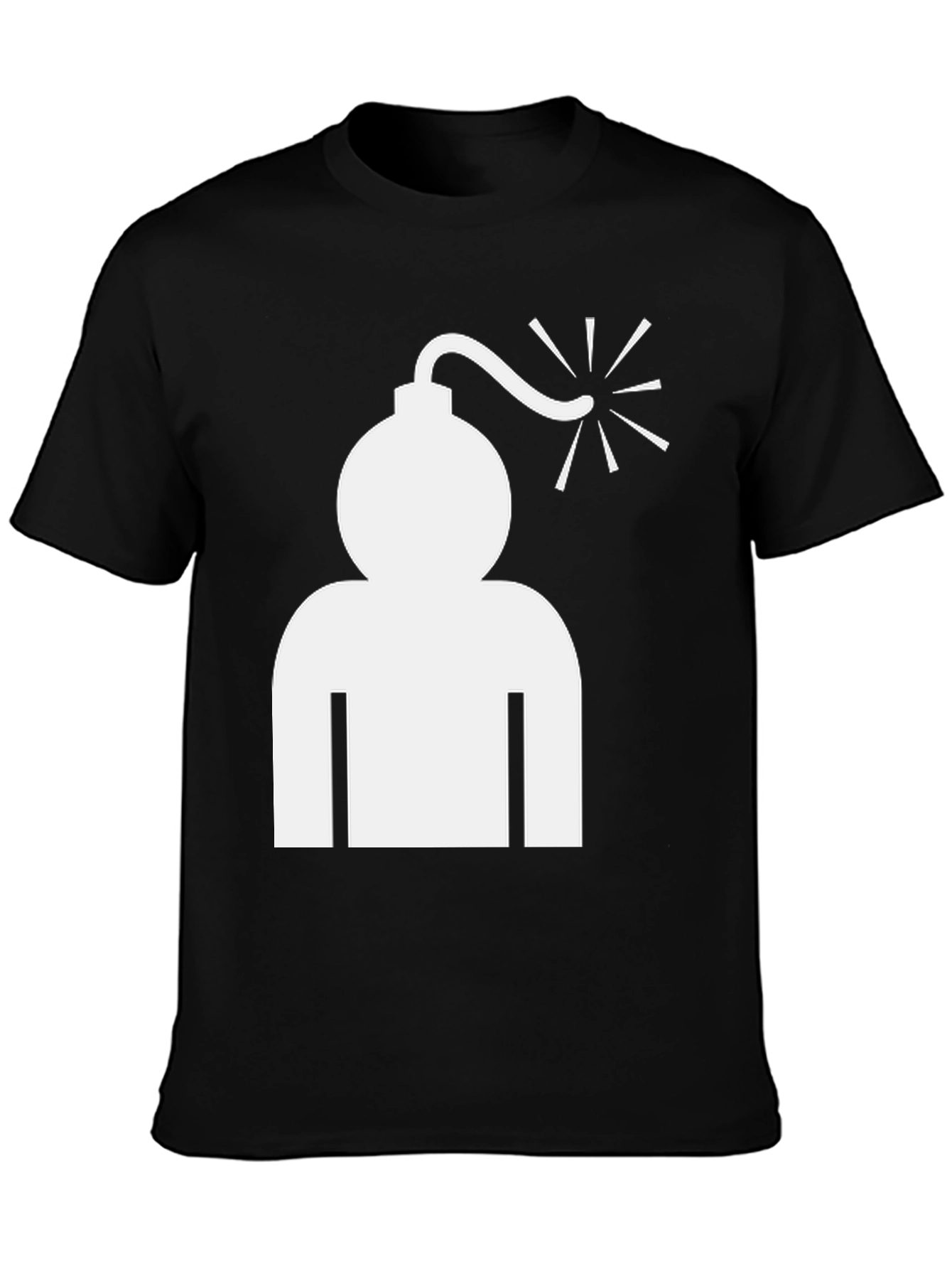 Black Bomb Head Graphic Tee - Cool Humor T-Shirt view 3