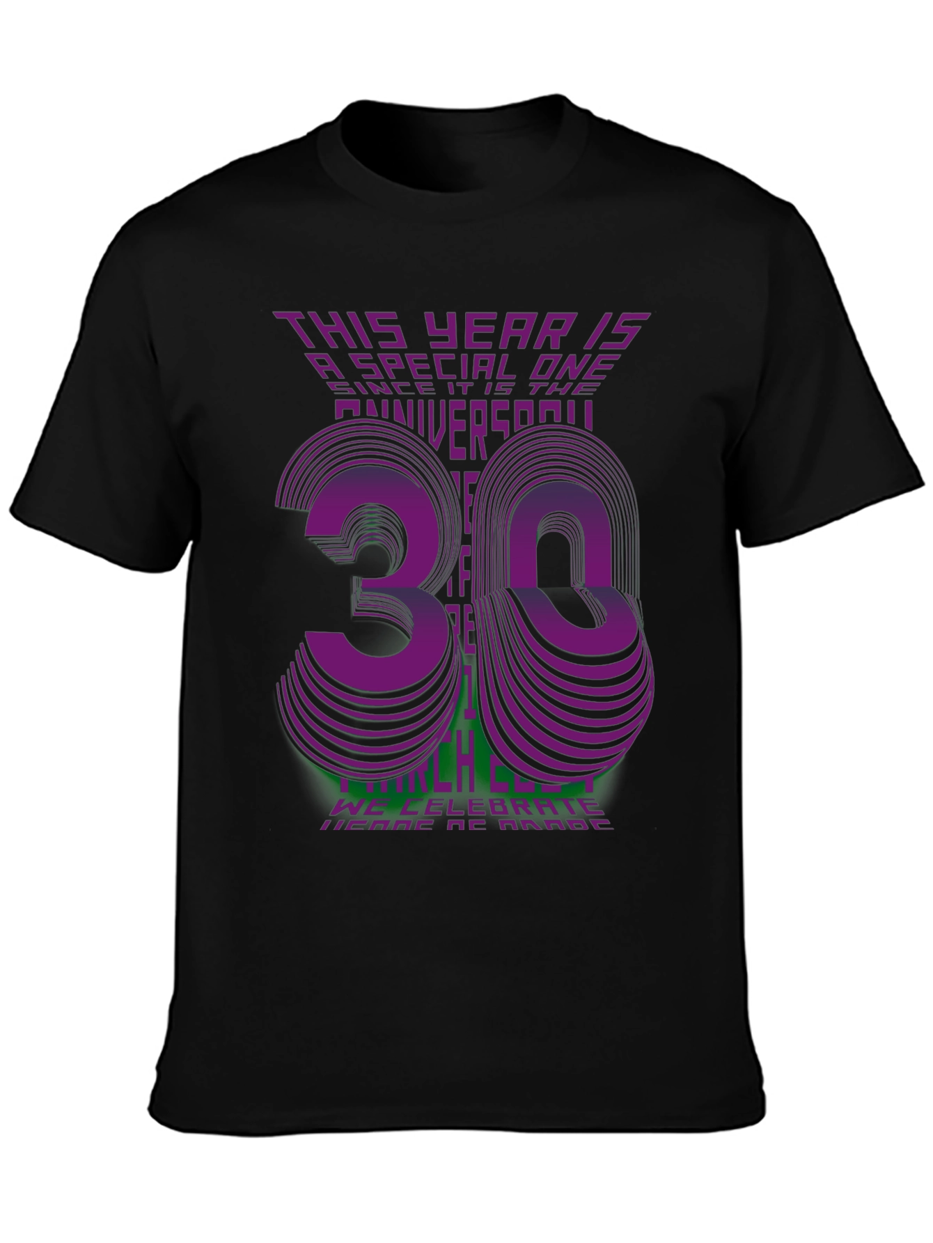Black 30th Anniversary Celebration T-Shirt view 3