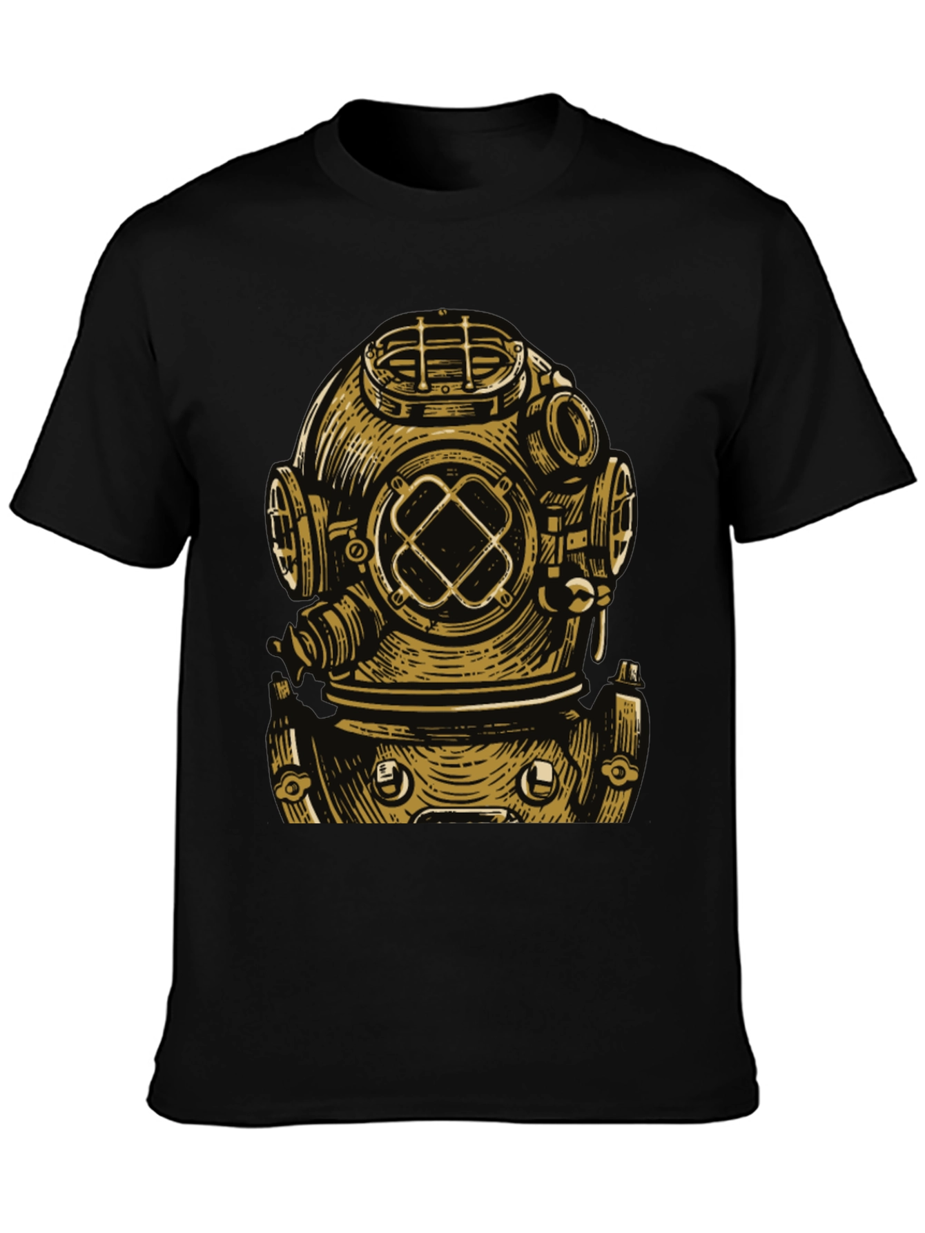 Black Diver Helmet Graphic Tee - Vintage Style view 3