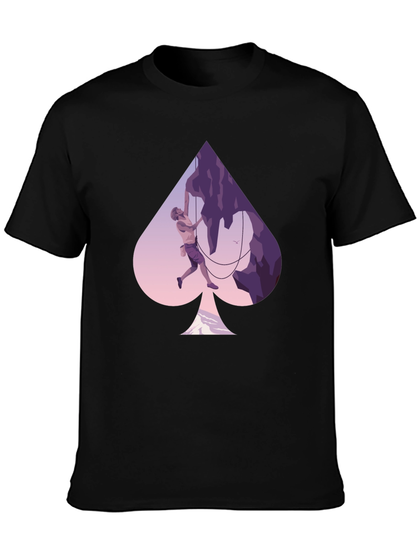 Black Climbing Spade Graphic T-Shirt view 3
