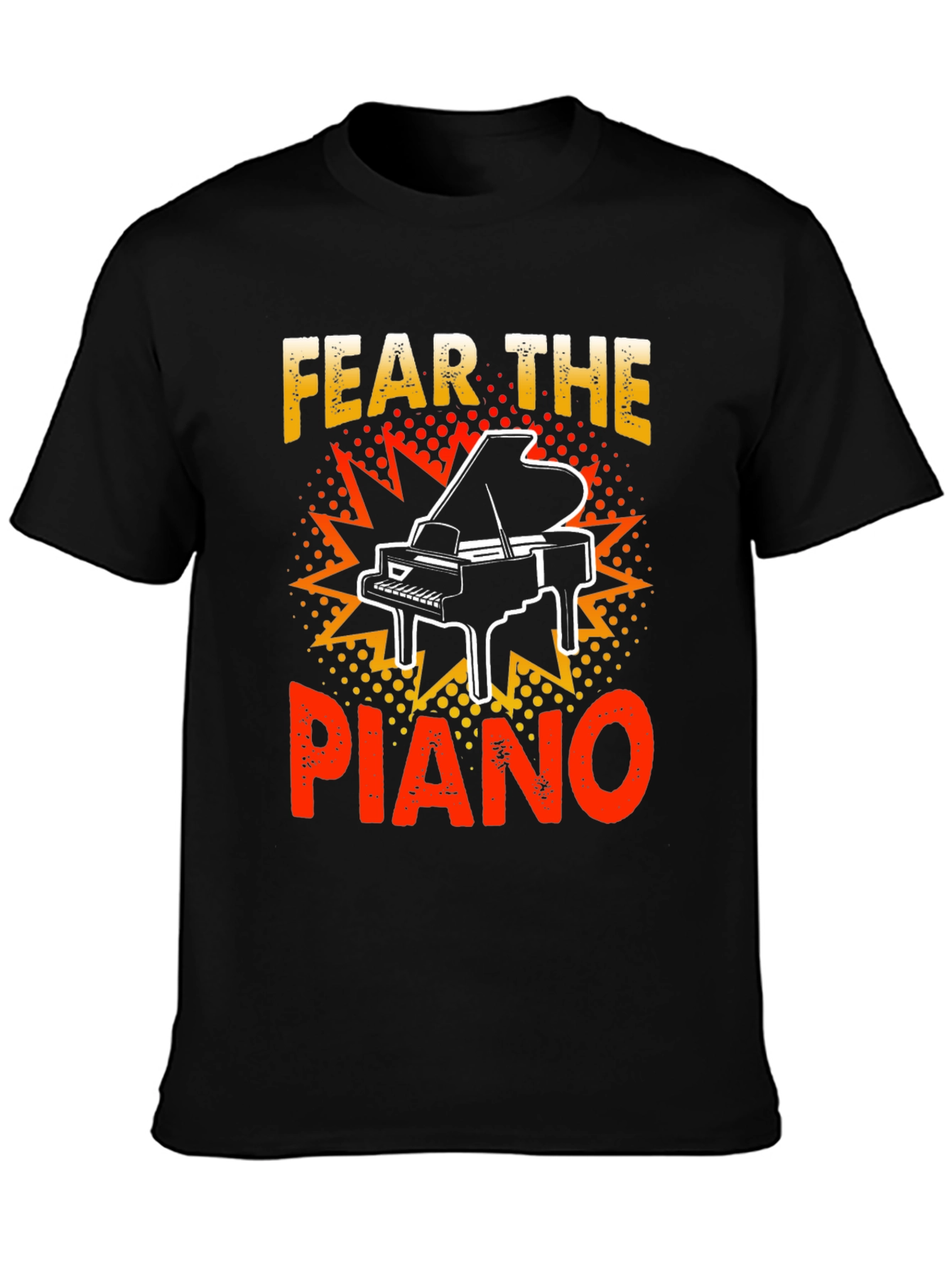 Black Fear the Piano Graphic T-Shirt view 3