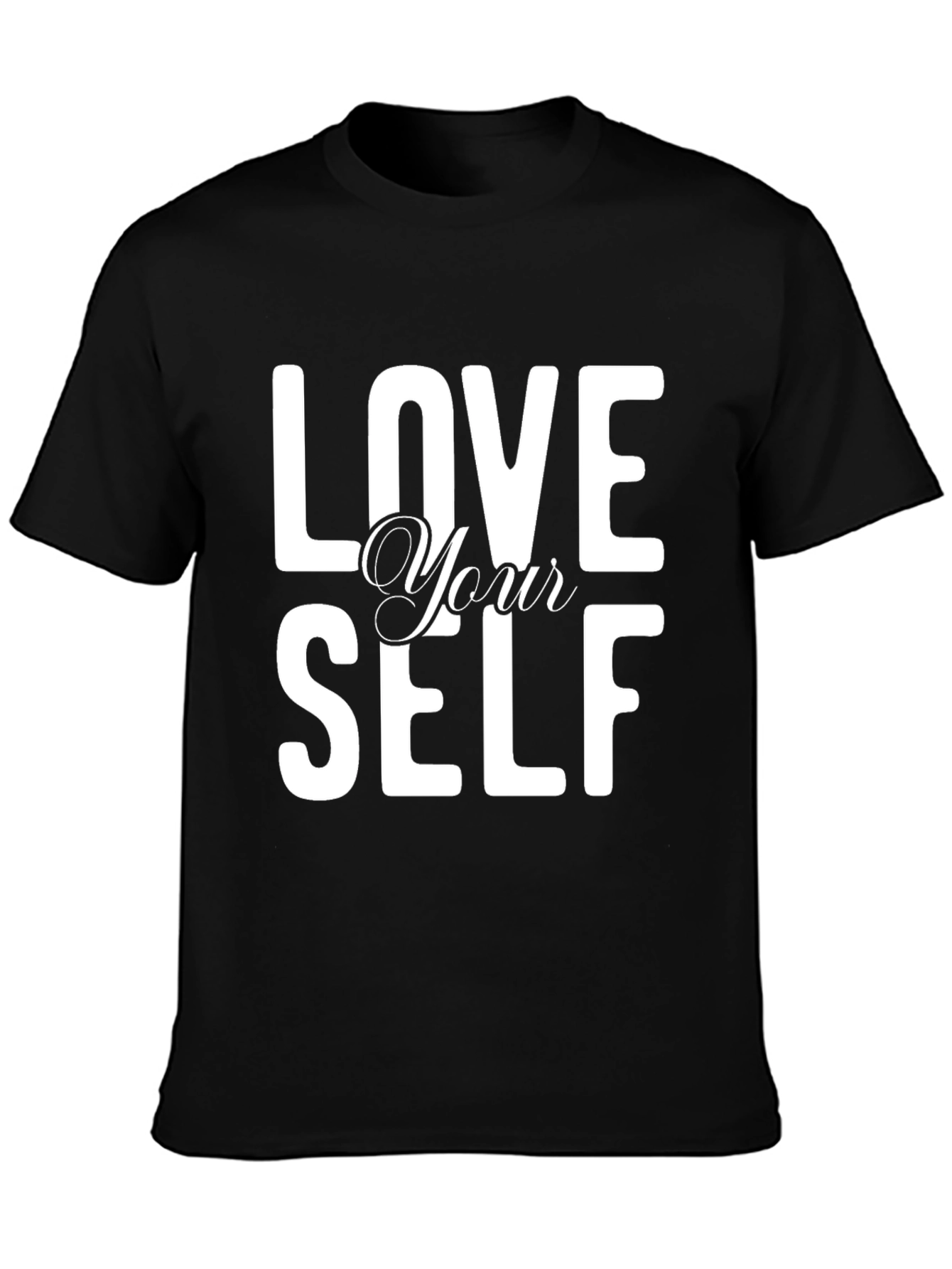 Black Love Yourself Graphic Tee - Black view 3