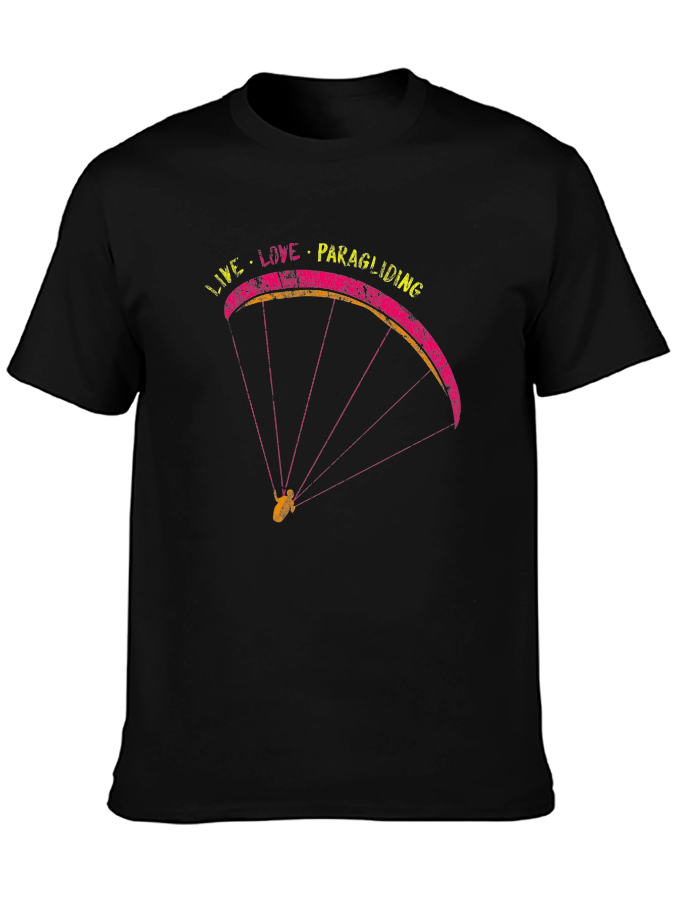 Black Live Love Paragliding Black T-Shirt view 3
