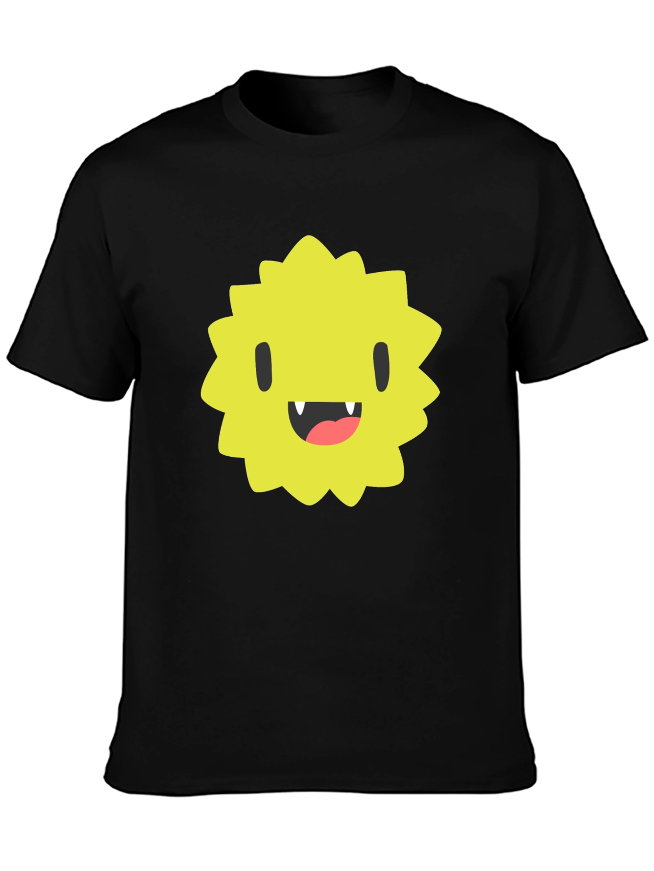 Black Monster Face Graphic Tee - Black Cotton T-Shirt view 3