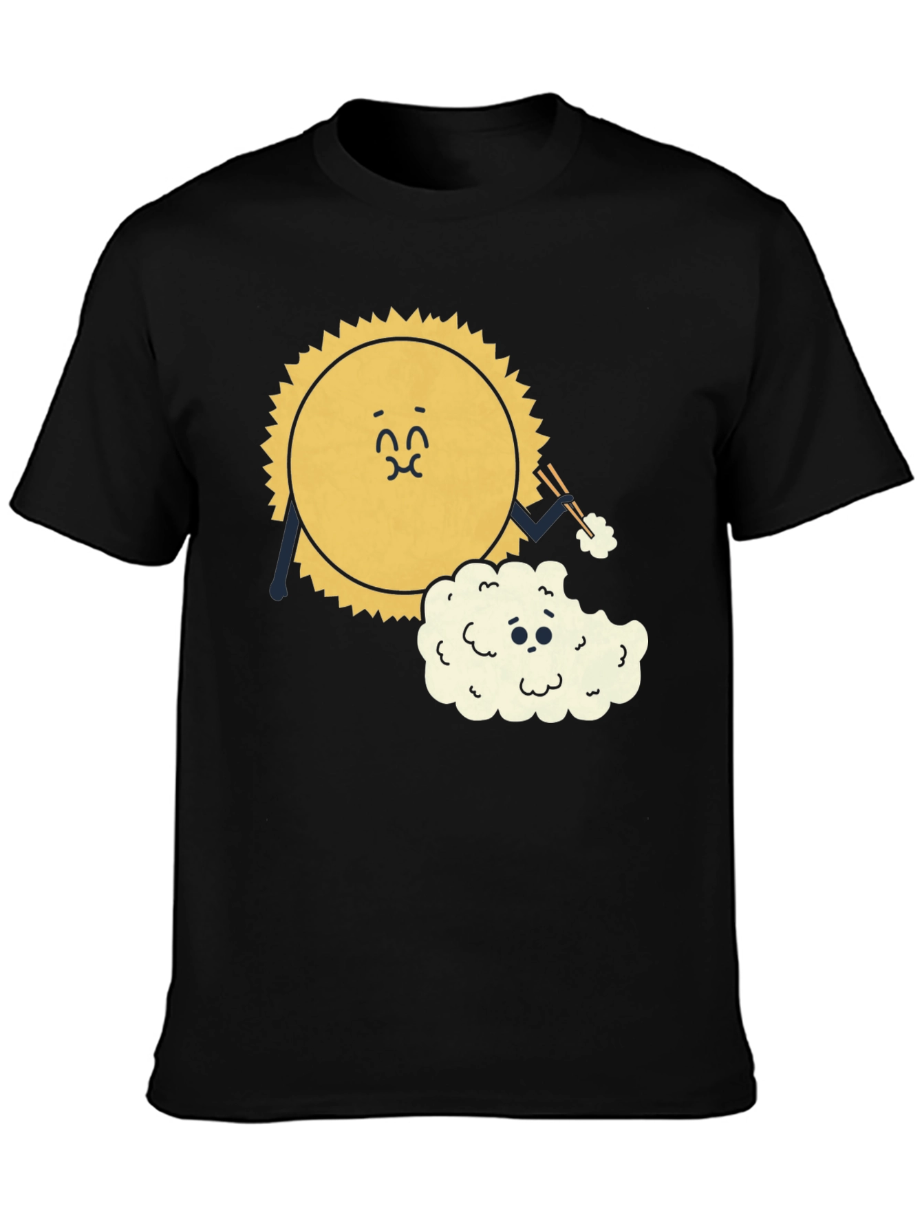 Black Sun Eating Cloud Graphic Tee - Black Cotton Blend view 3