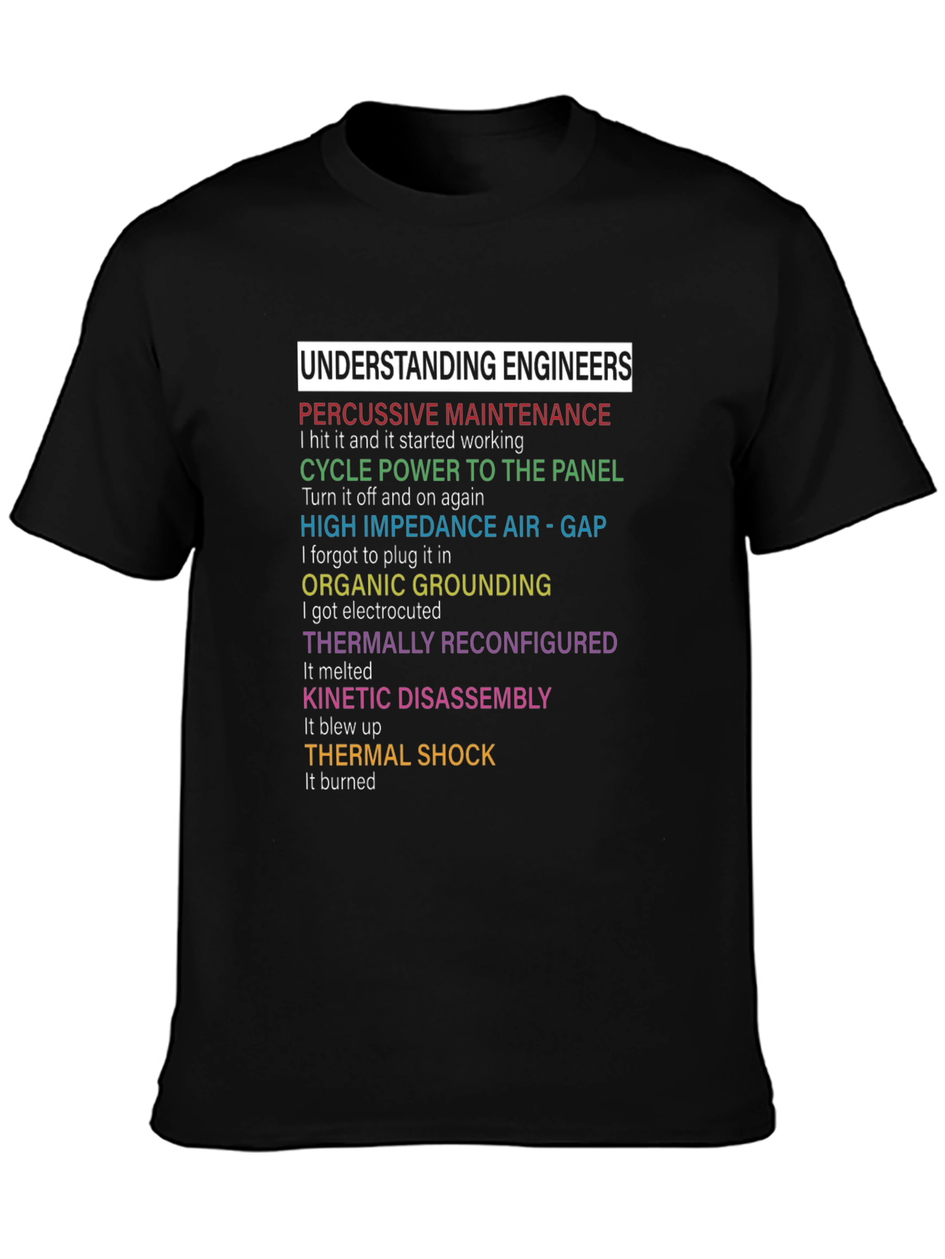 Black Understanding Engineers Humor T-Shirt view 3