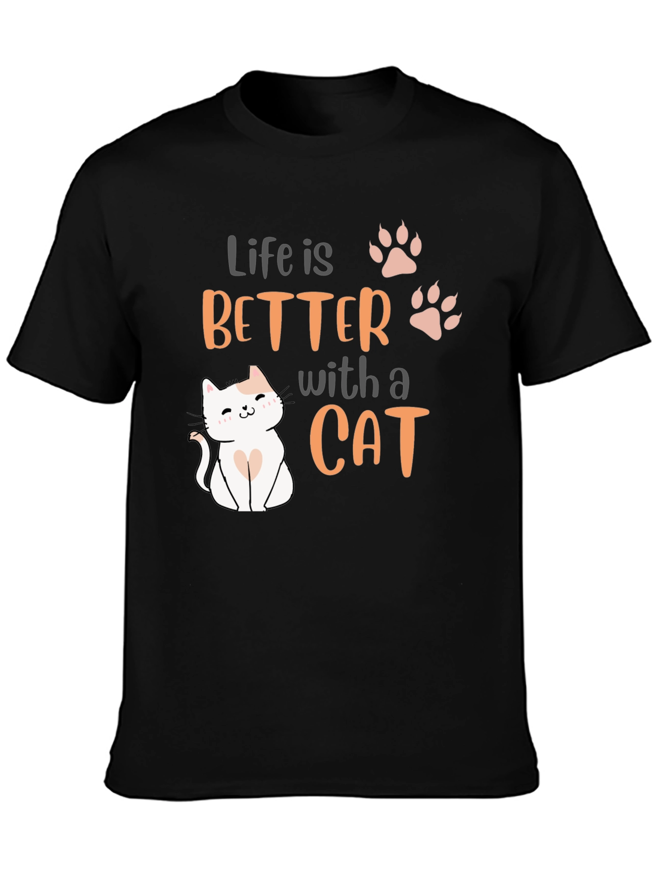 Black Life is Better with a Cat T-Shirt view 3