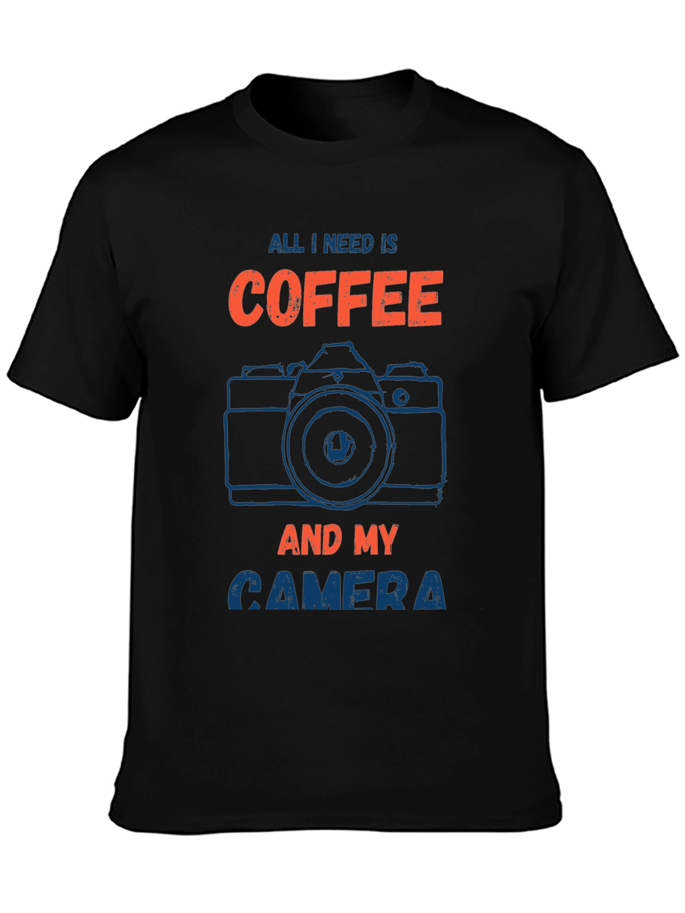 Black Coffee & Camera Graphic T-Shirt - Photographer's Must-Have! view 3
