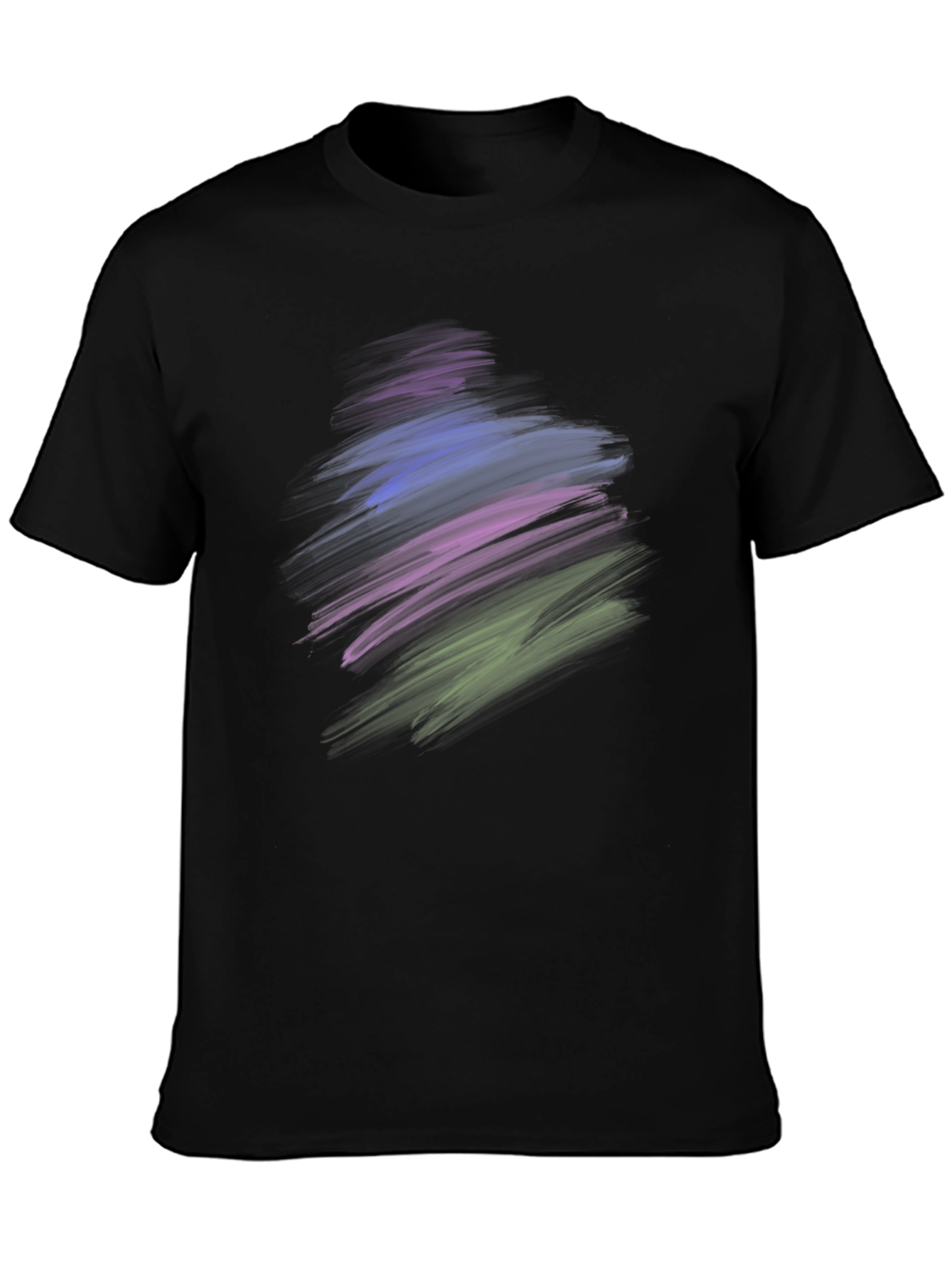 Black Abstract Brush Stroke Graphic Black T-Shirt view 3