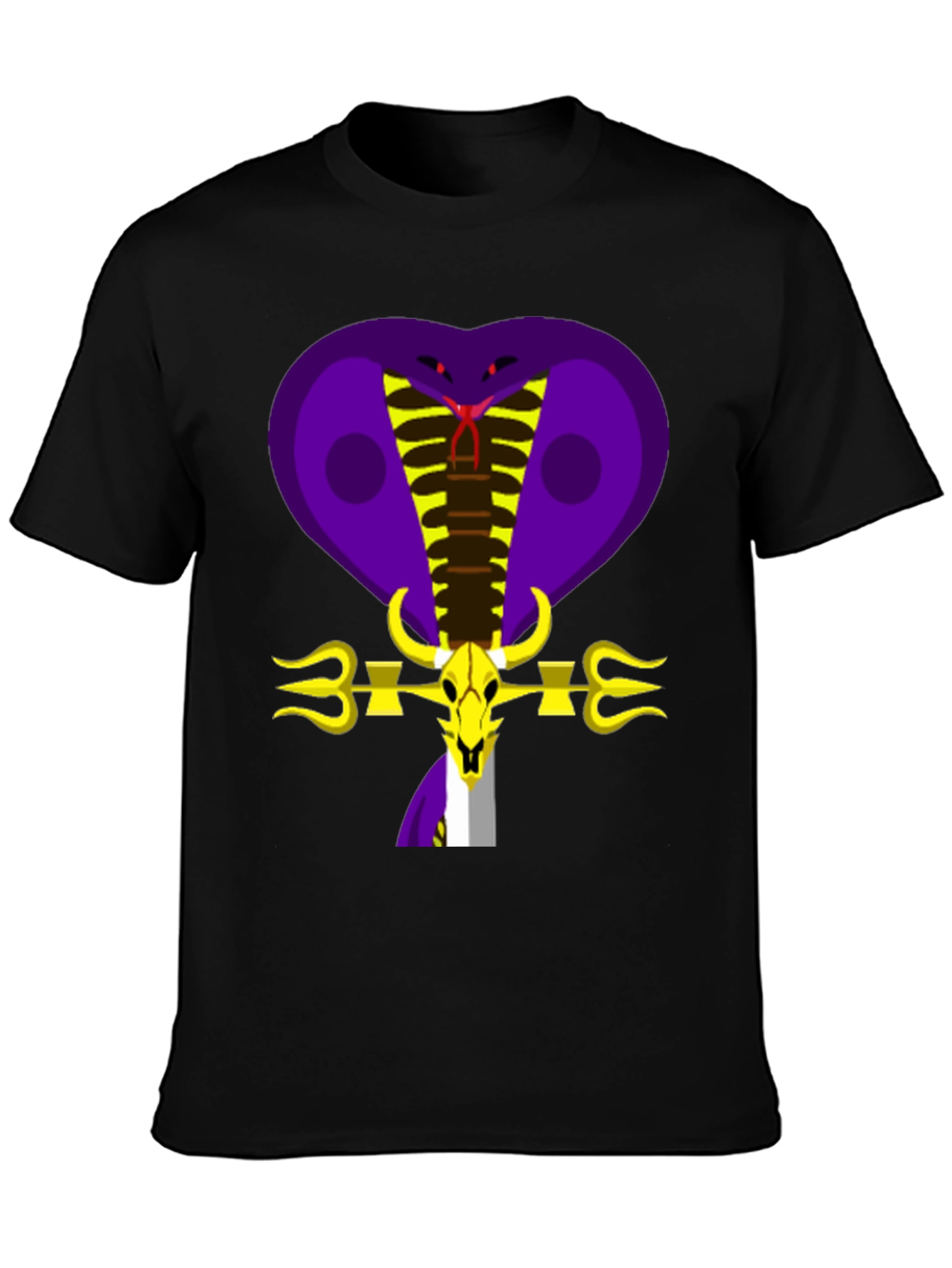 Black Cobra Skull Graphic Tee - Bold Design view 3