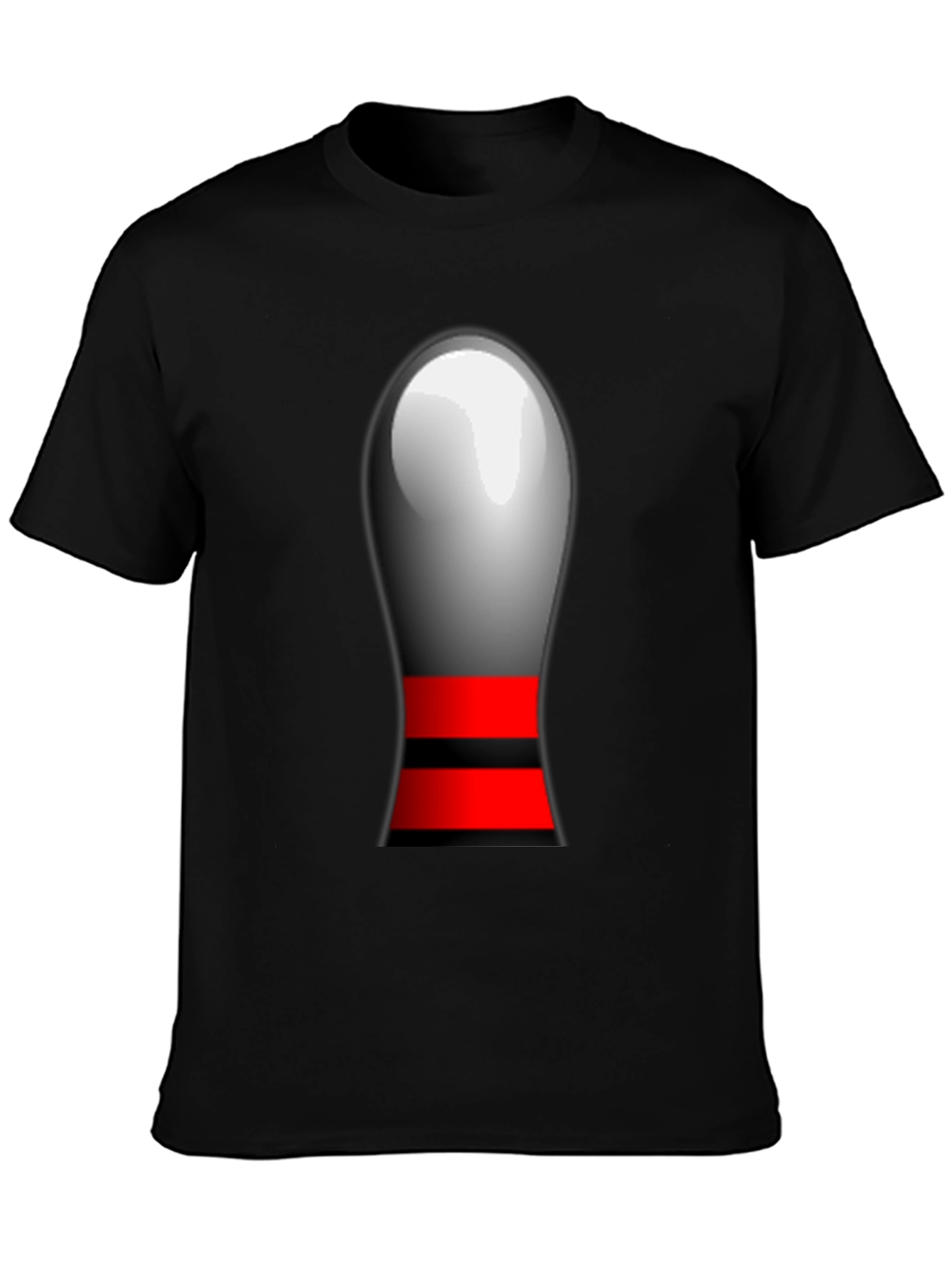 Black Novelty Bowling Pin Graphic T-Shirt view 3