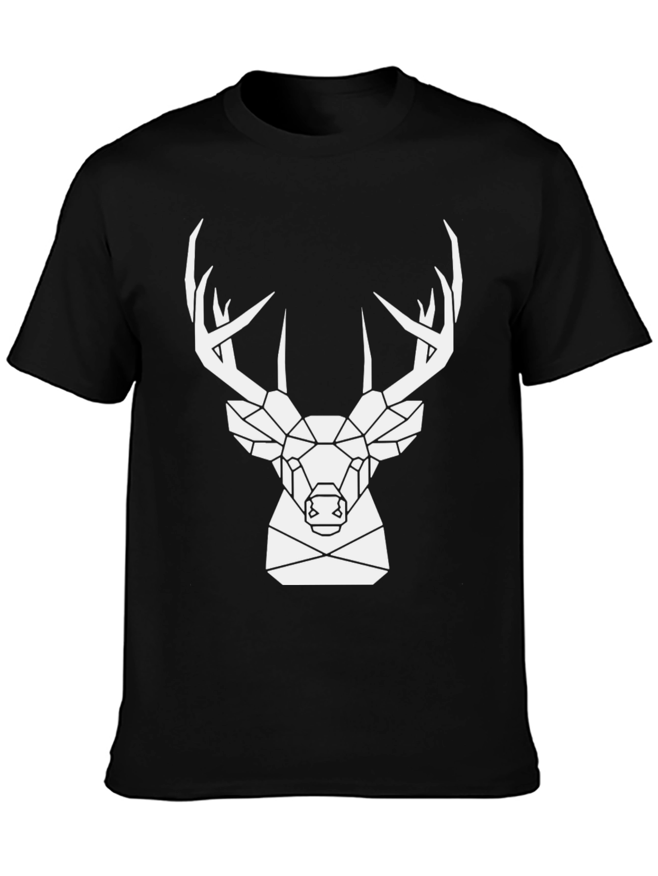 Geometric Deer Graphic Tee - Black - 3