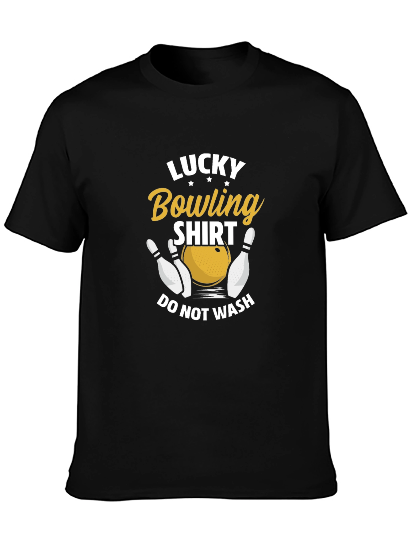 Black Lucky Bowling Shirt - Men's Graphic Tee view 3