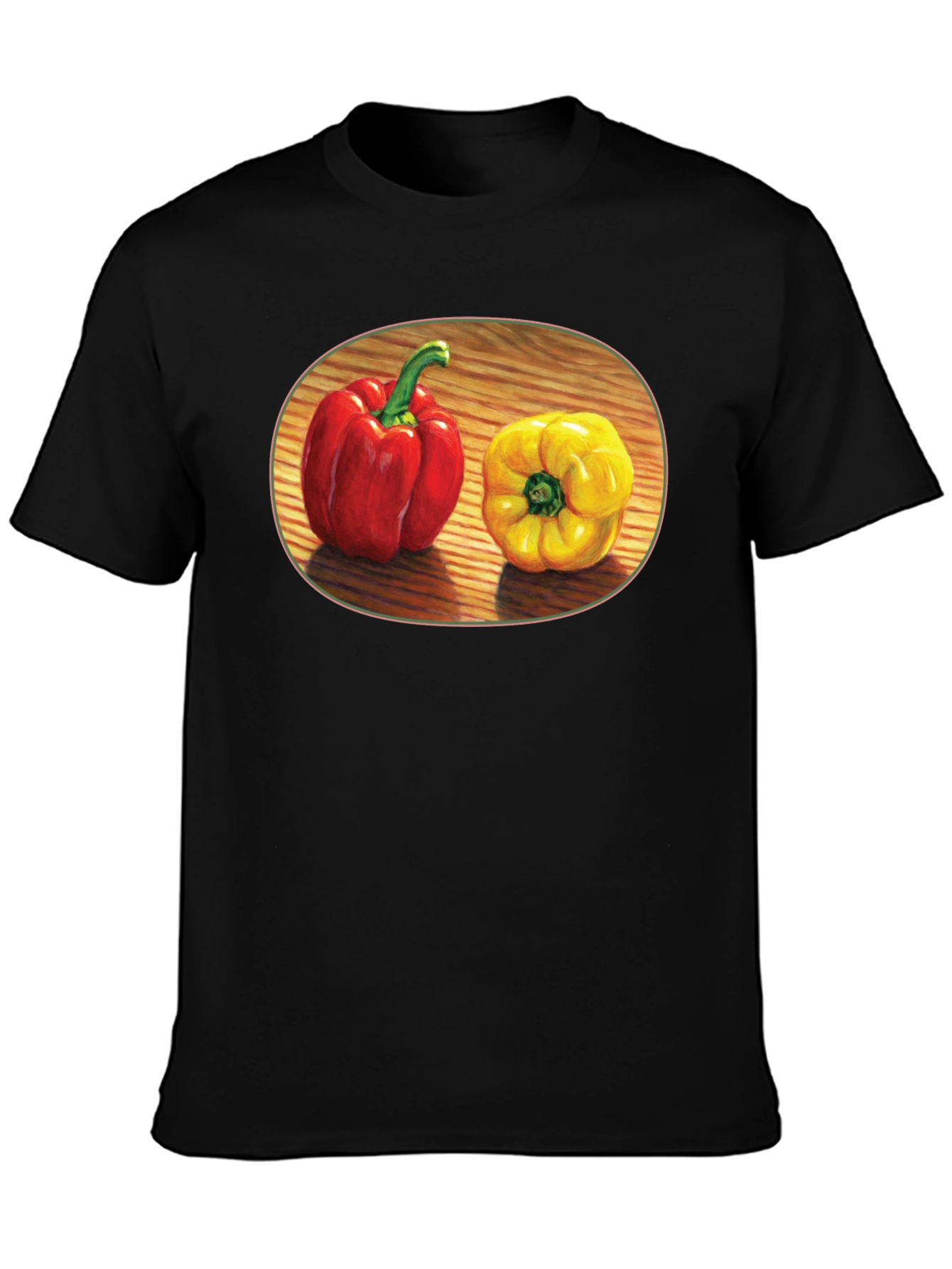 Black Red & Yellow Pepper Graphic Tee view 3