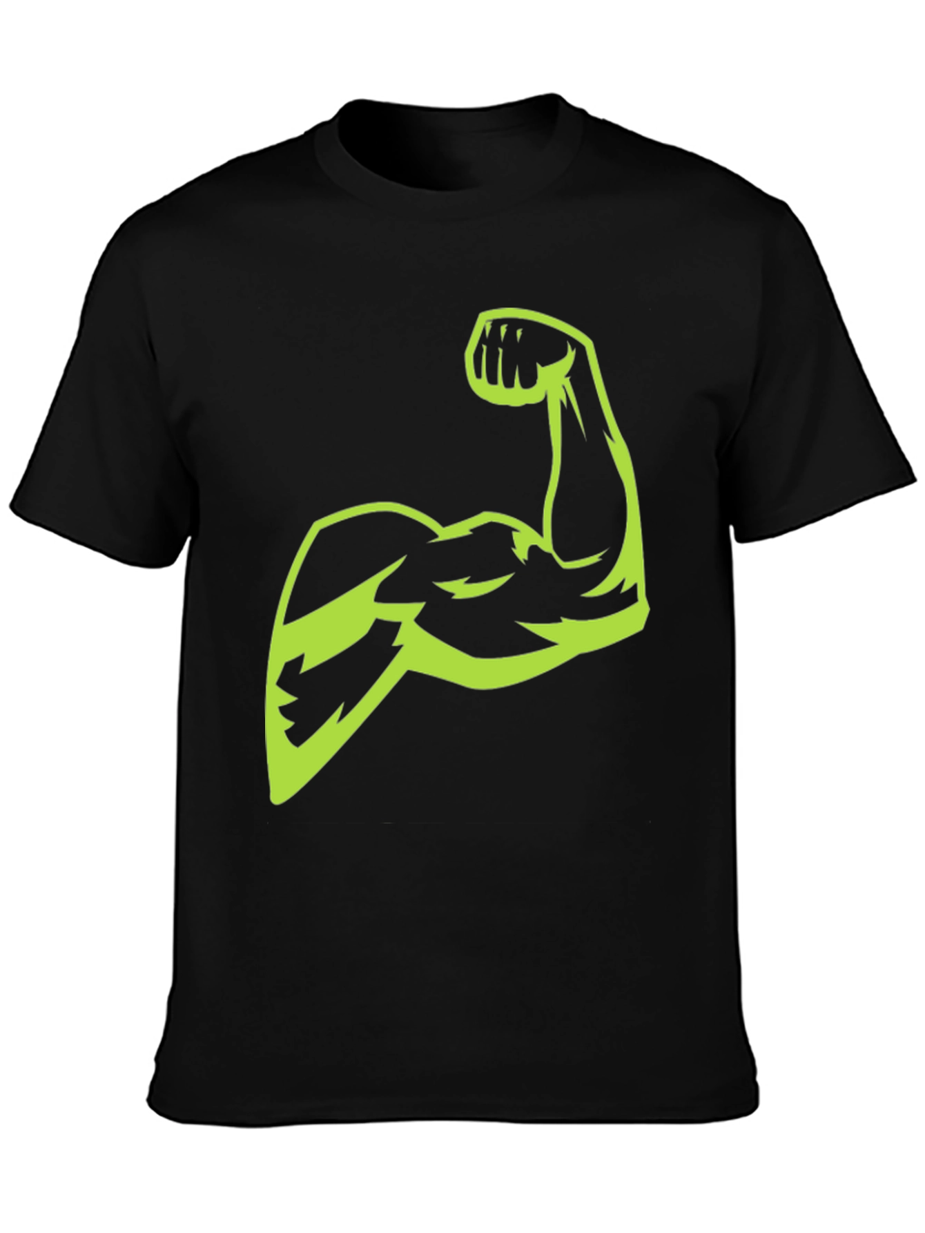 Black Muscle Power T-Shirt - Black Graphic Tee view 3