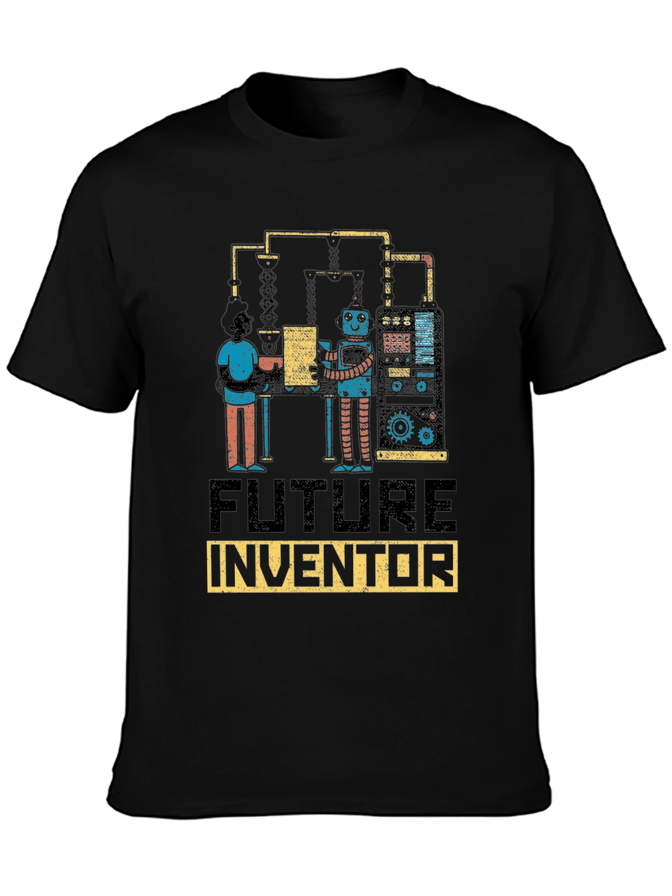 Black Future Inventor Graphic T-Shirt view 3