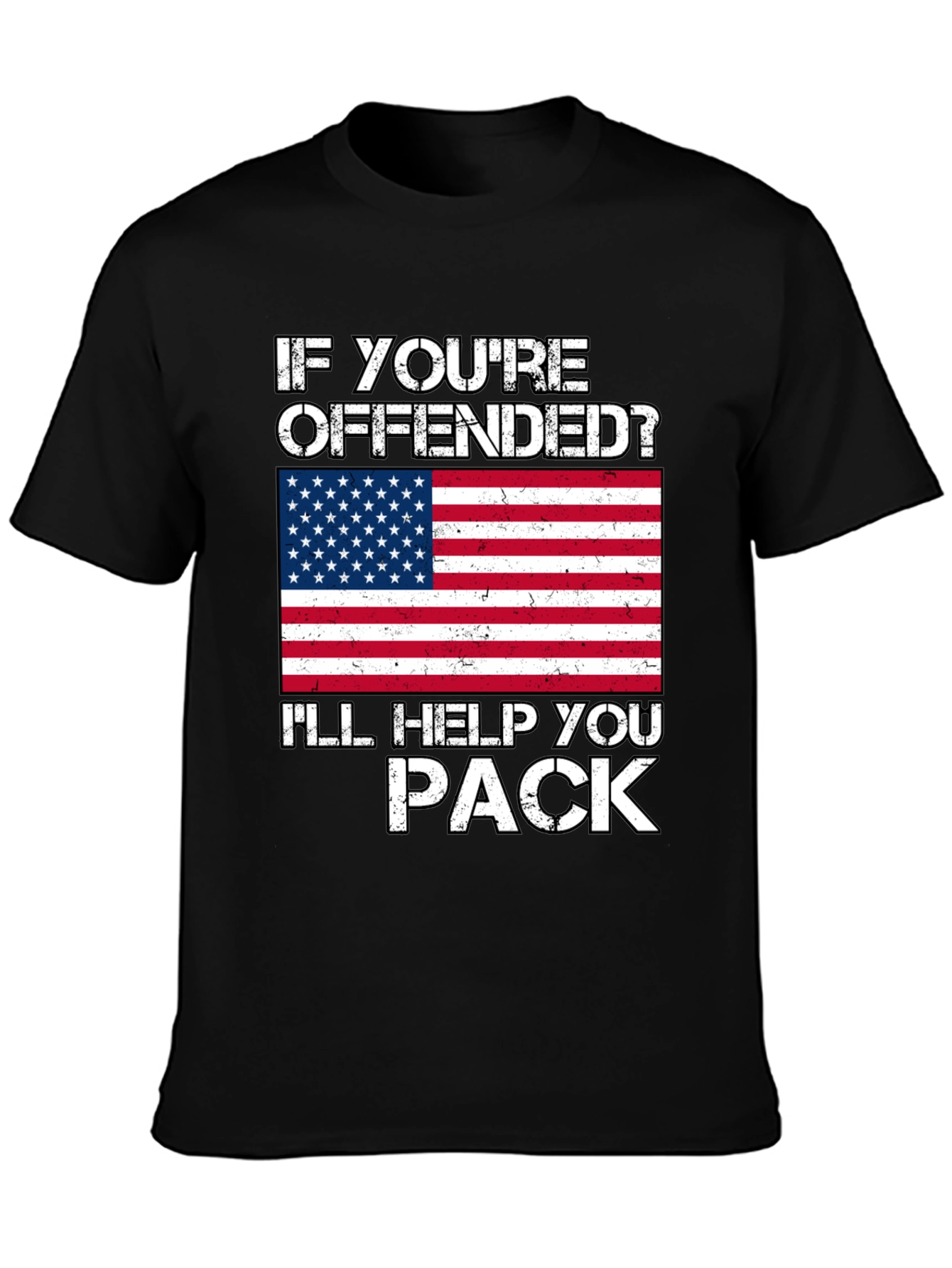 Black Offended? I'll Help You Pack T-Shirt view 3
