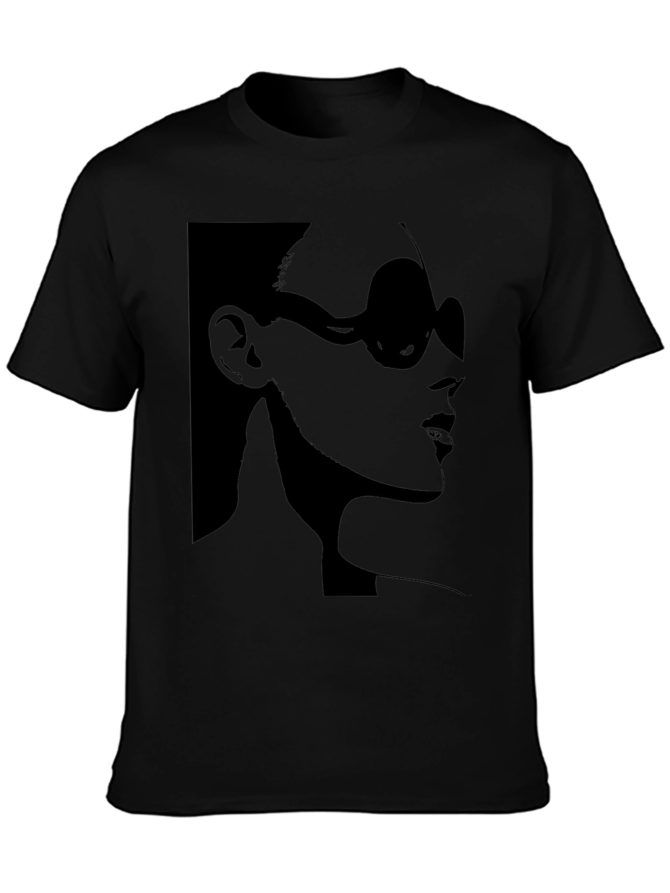 Black Stylish Silhouette Graphic T-Shirt view 3