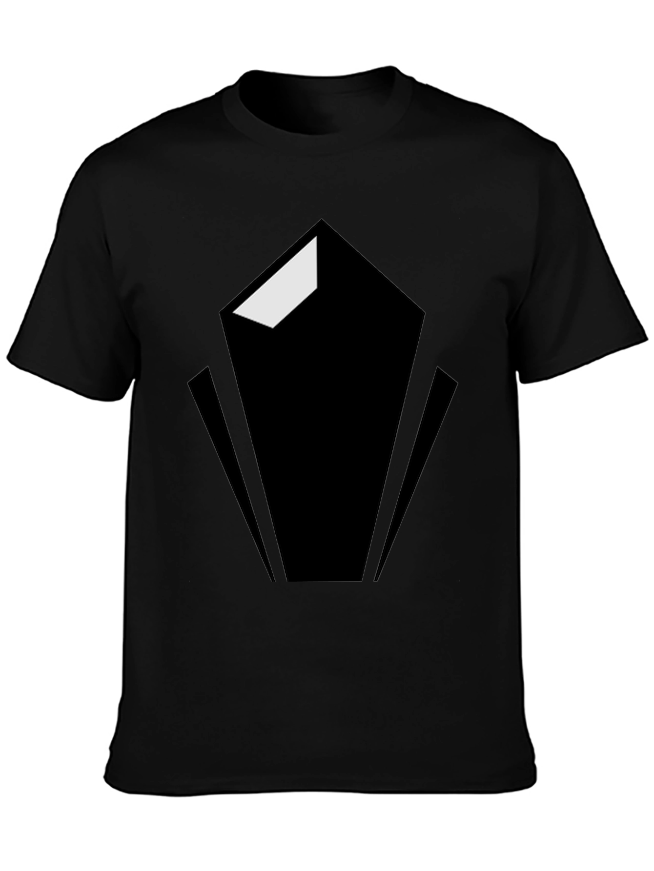Black Geometric Graphic Tee - Modern Black Shirt view 3
