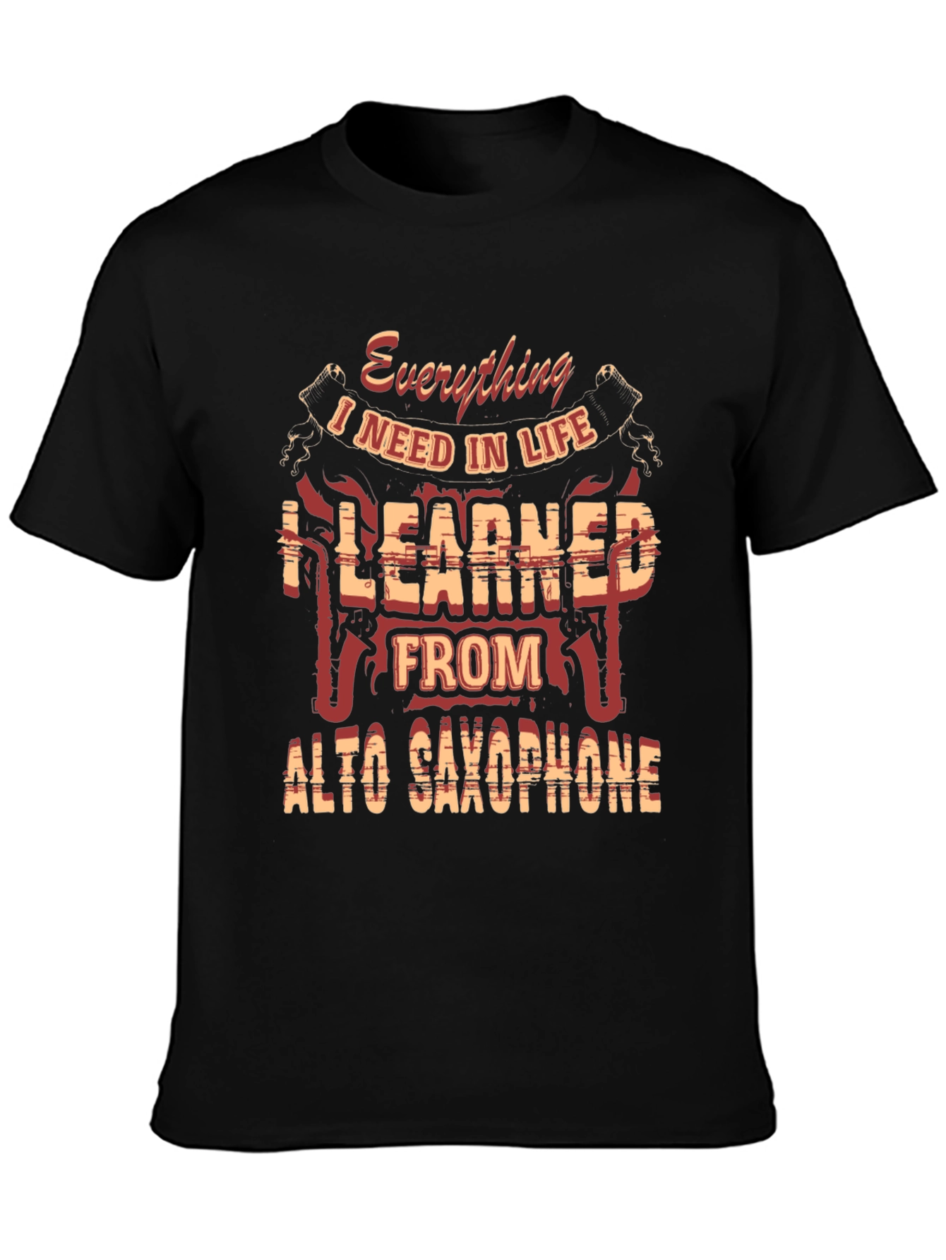 Black Alto Saxophone T-Shirt - Everything I Need in Life! view 3