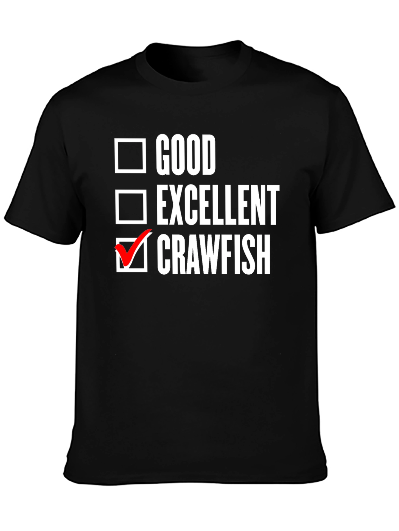 Black Crawfish Checklist T-Shirt - Funny Cajun Seafood Tee view 3