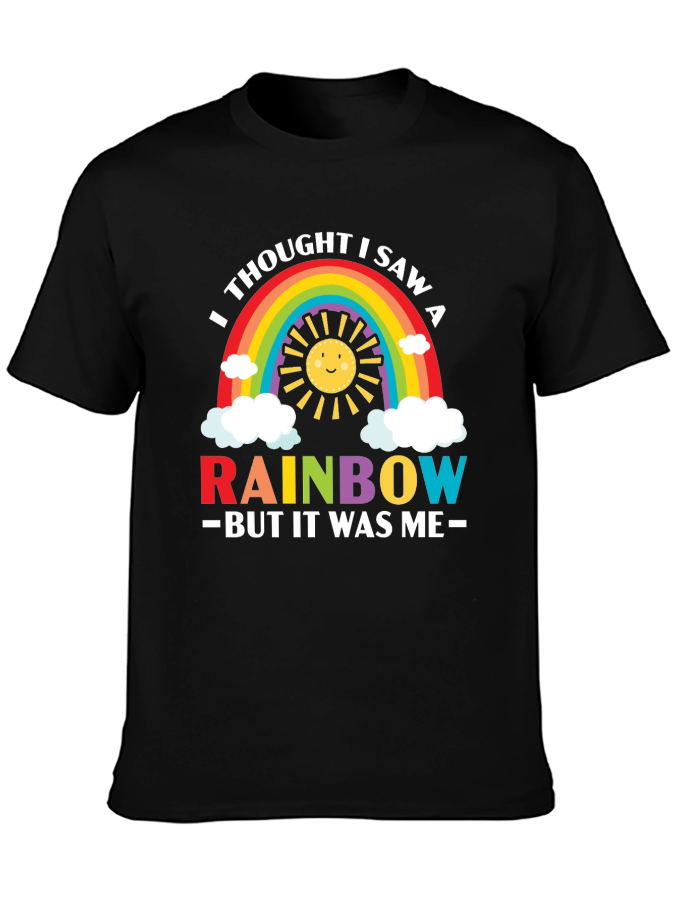 Black Rainbow Graphic Tee - Funny & Cute Men's T-Shirt view 3