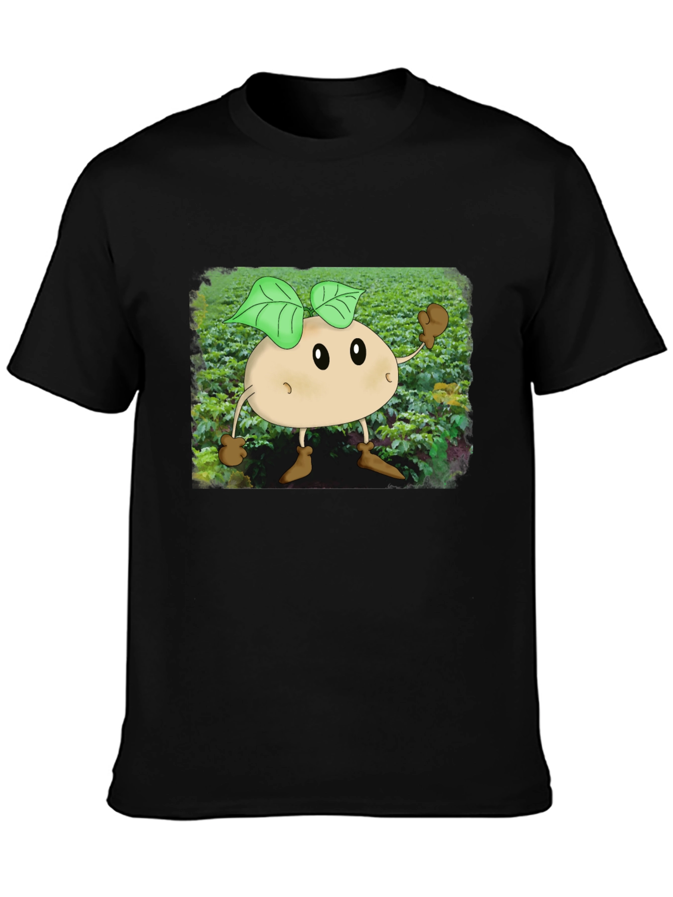 Black Cartoon Spud T-Shirt view 3