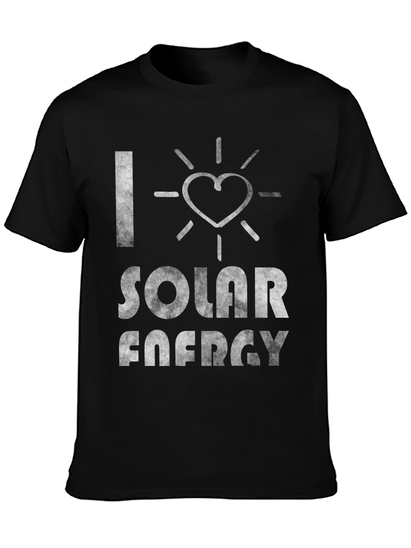Black I Love Solar Energy T-Shirt - Eco-Friendly Fashion view 3