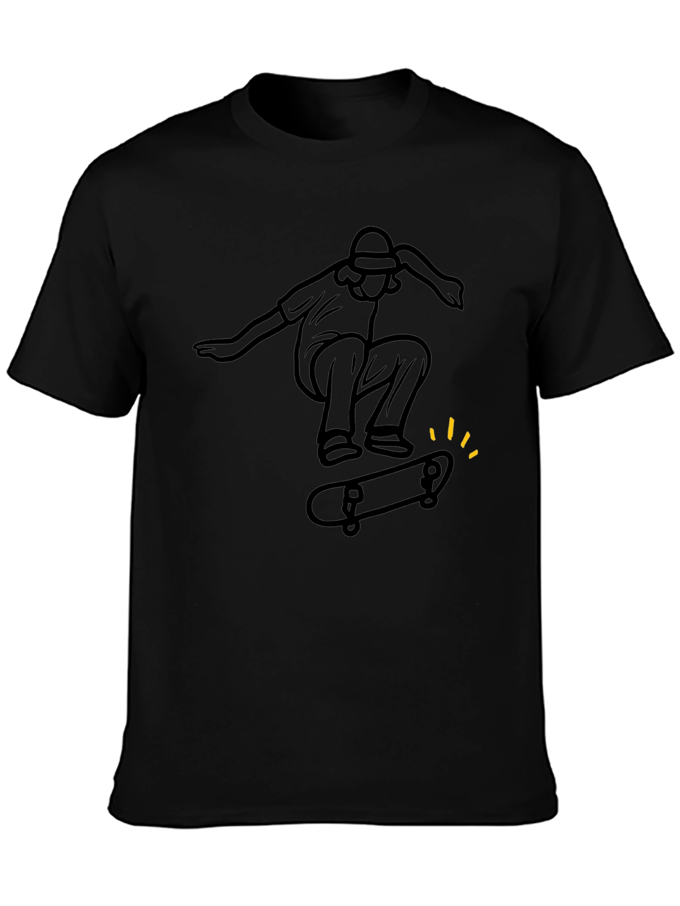 Black Skateboarding T-Shirt - Black Graphic Tee view 3