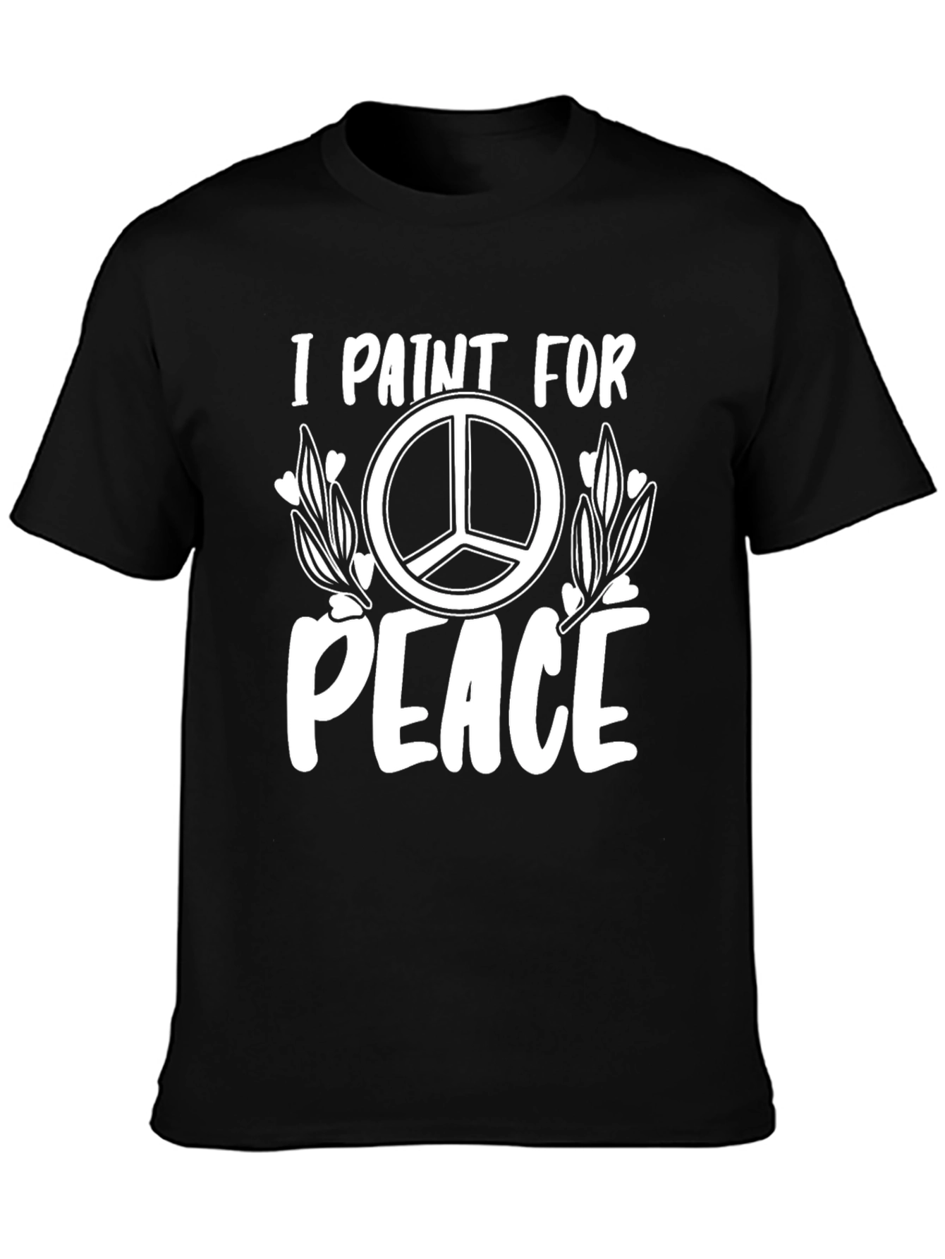 Black I Paint For Peace T-Shirt view 3