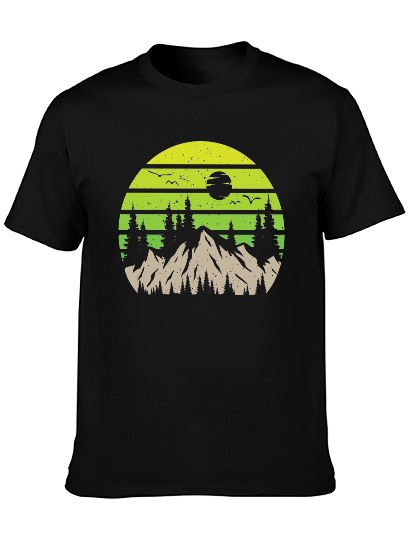 Black Nature Mountain Scene Graphic Tee view 3