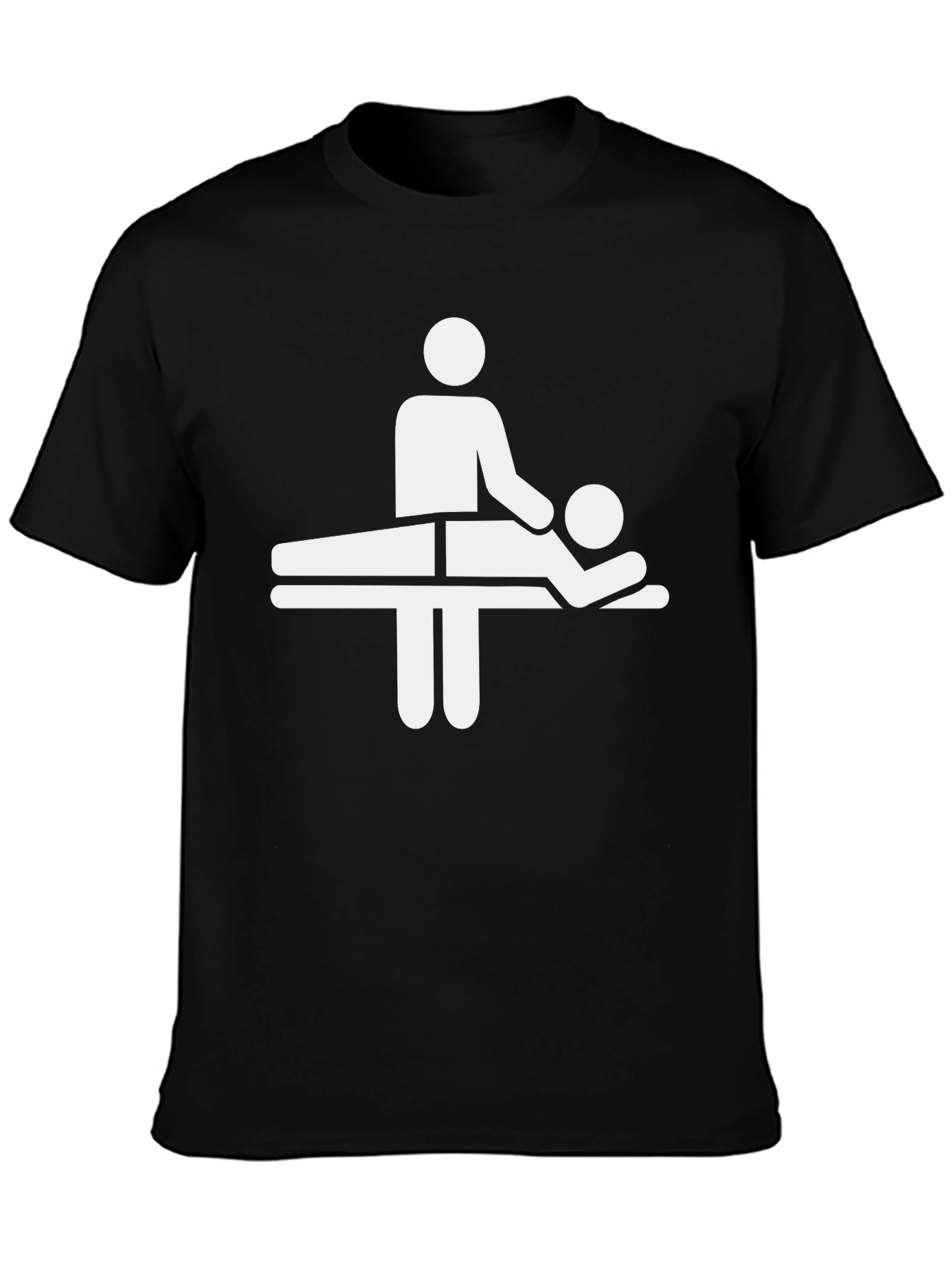 Black Massage Therapy Graphic Tee - Black Cotton T-Shirt view 3