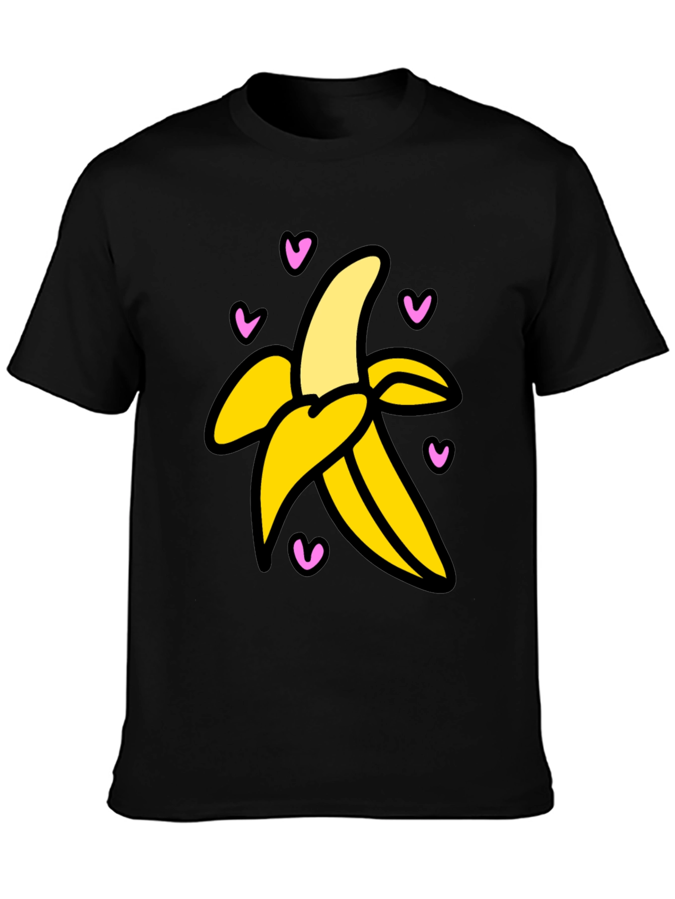Black Banana Love Graphic Tee - Black Cotton T-Shirt view 3