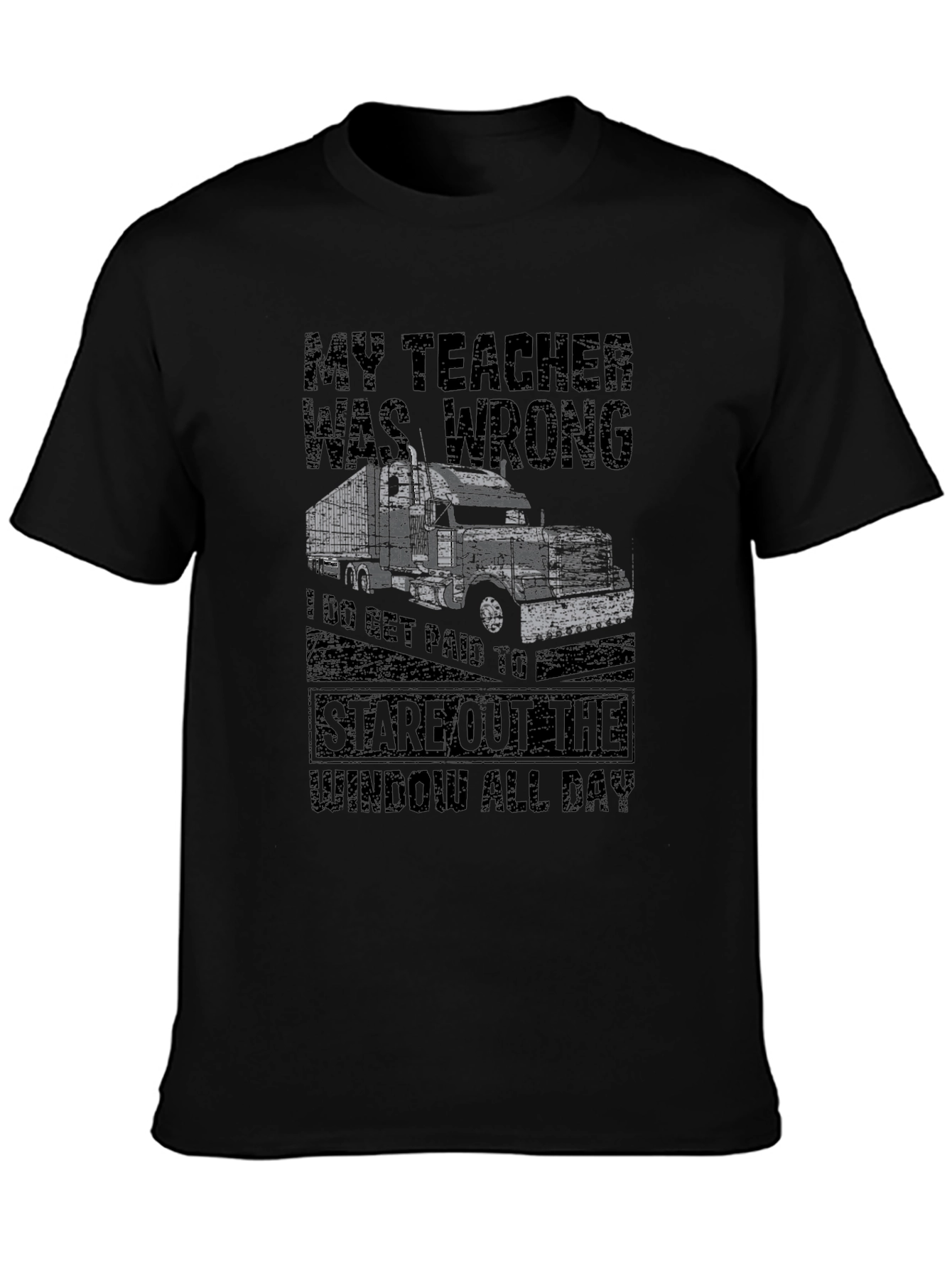 Black Trucker T-Shirt - My Teacher Was Wrong view 3