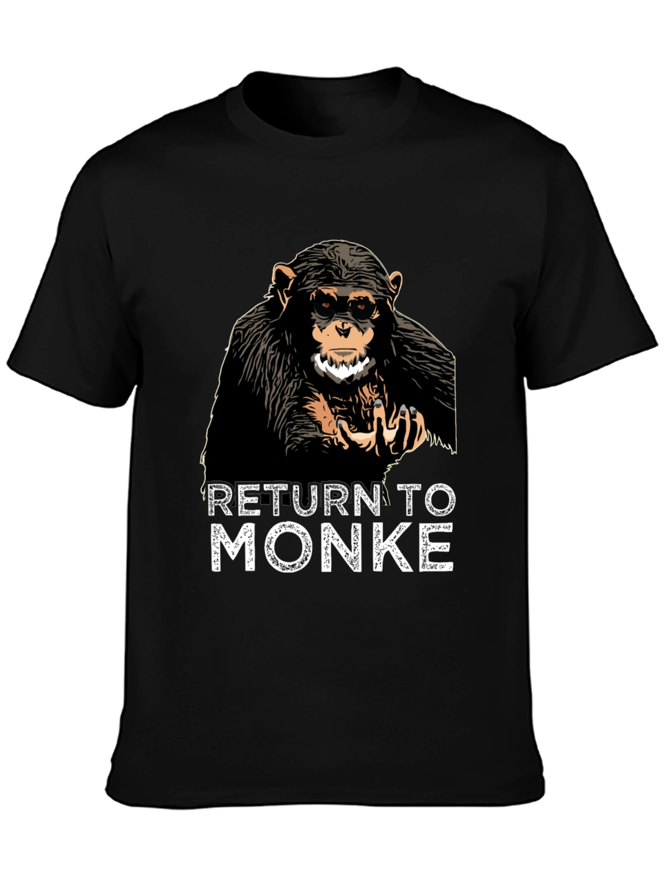 Black Return to Monke T-Shirt Funny Ape Tee view 3