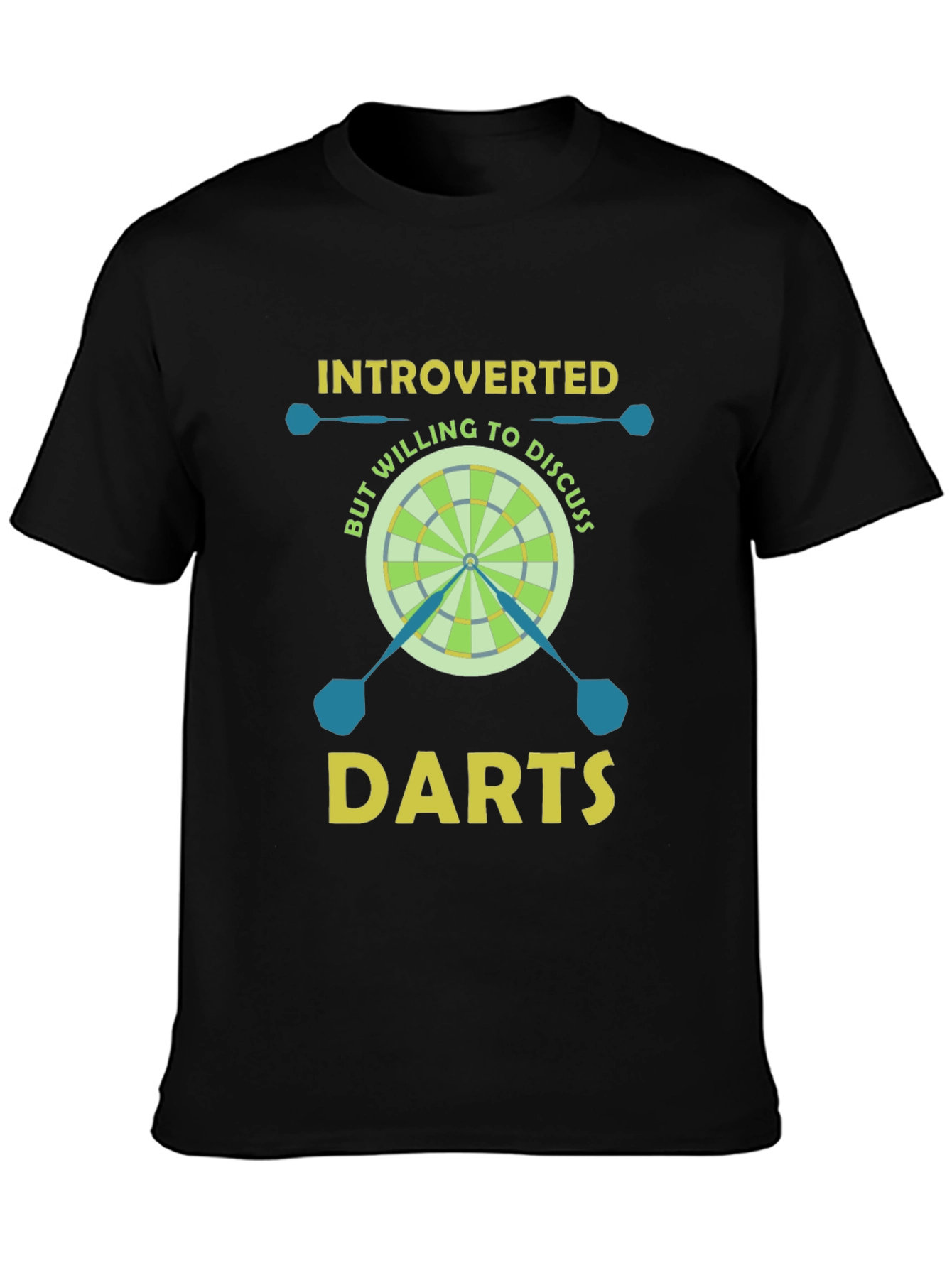 Black Introverted But Willing to Discuss Darts T-Shirt view 3