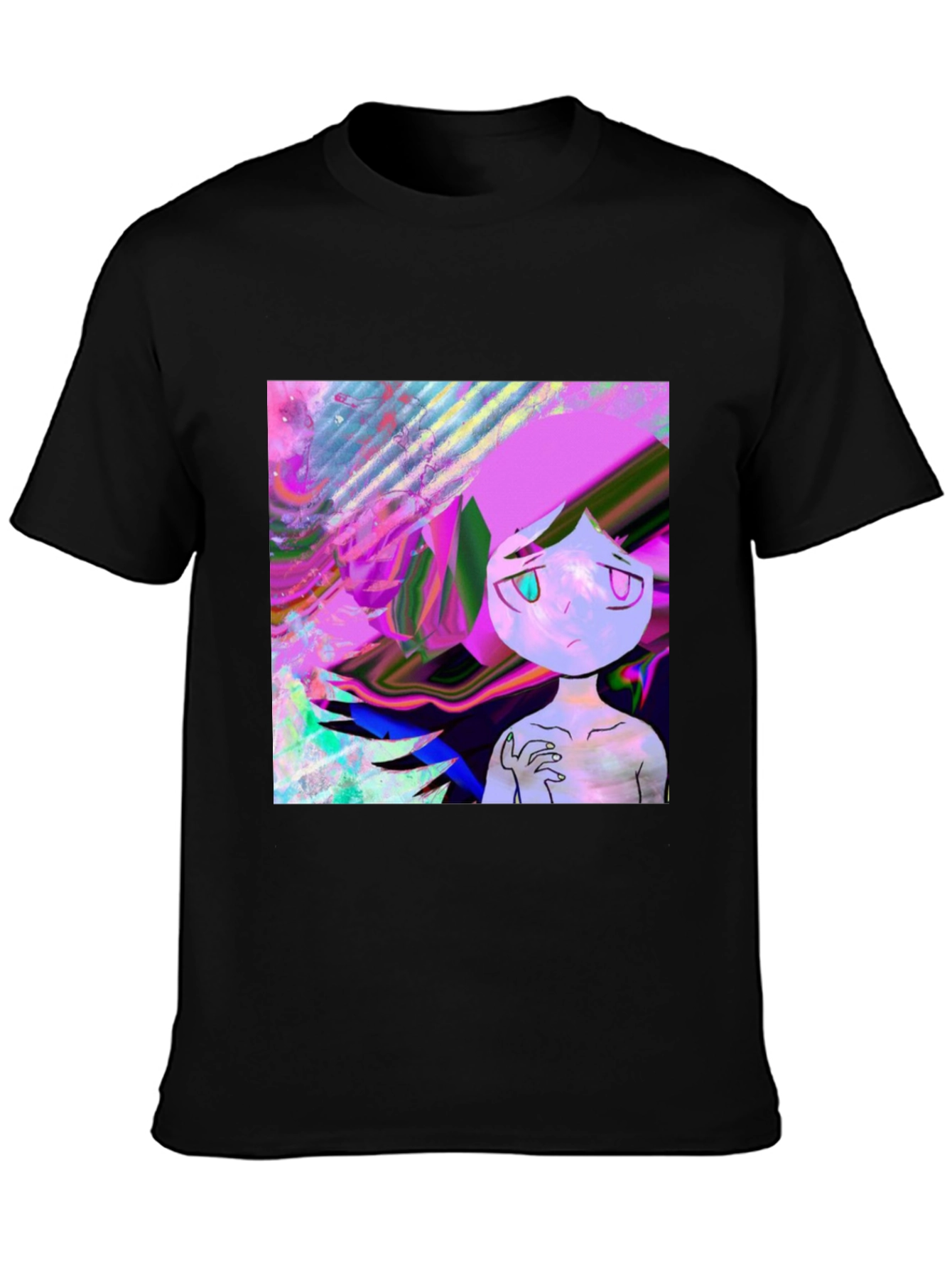 Black Abstract Art T-Shirt - Edgy Graphic Tee view 3