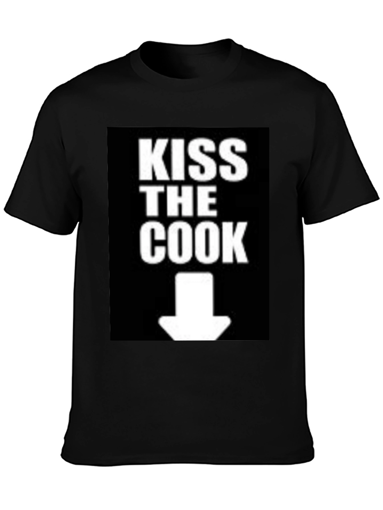 Black Kiss The Cook Novelty Graphic T-Shirt view 3