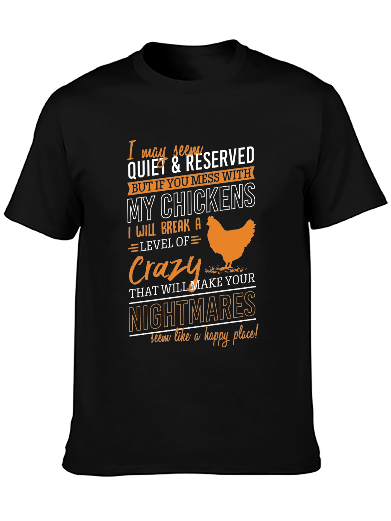 Black Crazy Chicken Lover T-Shirt view 3