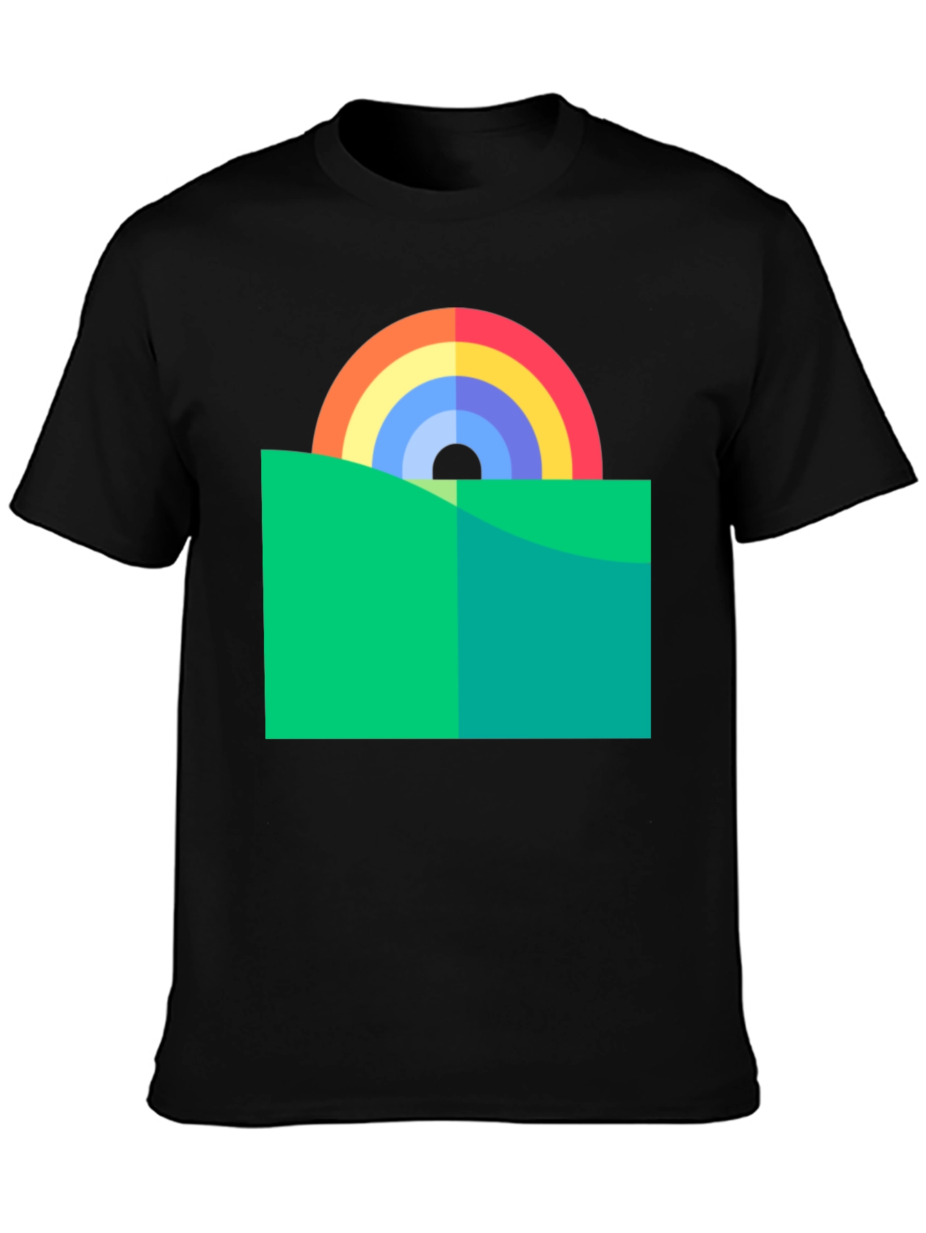 Black Rainbow Horizon Graphic Tee view 3