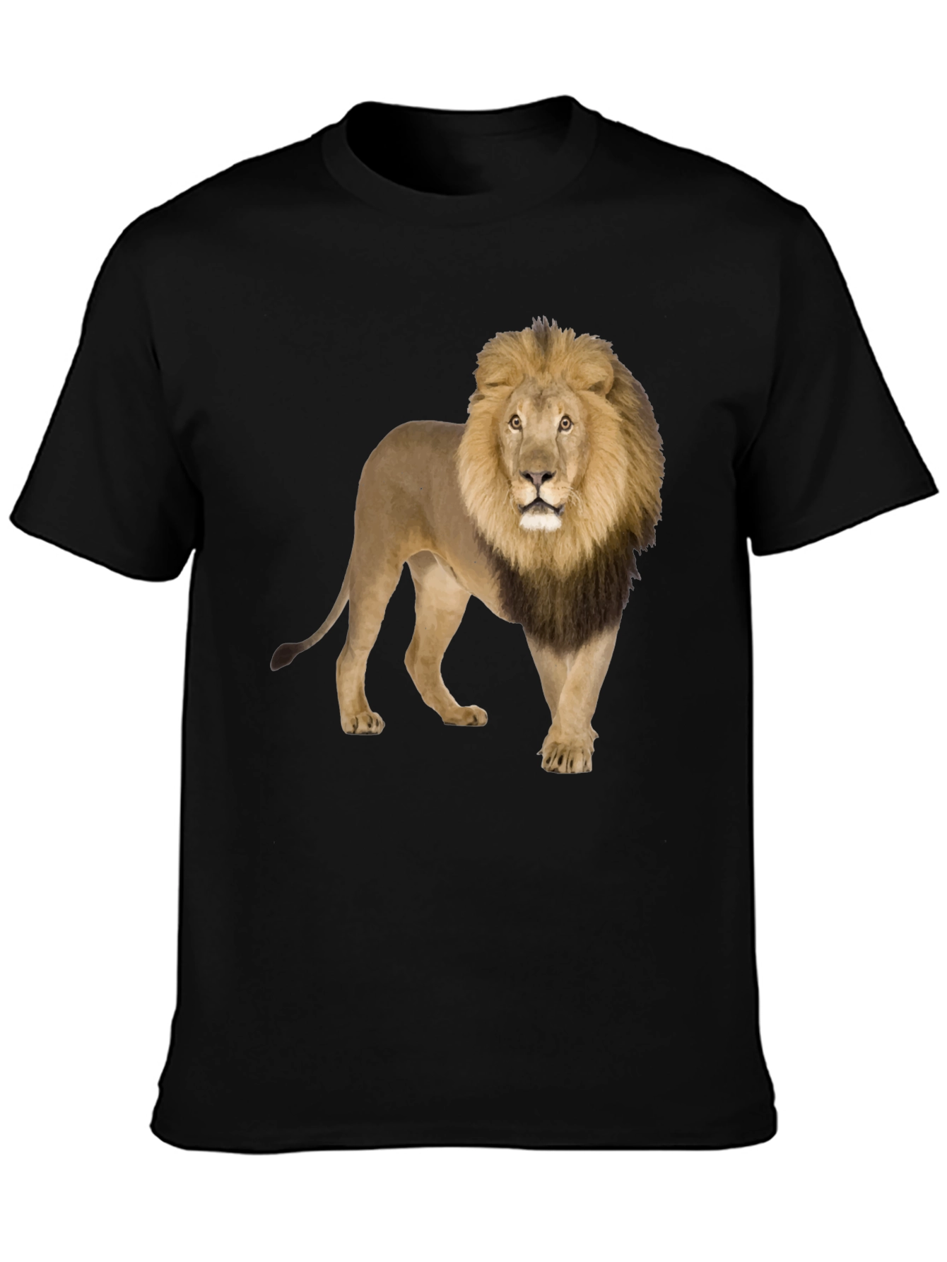 Black Lion Graphic Print Crew Neck T-Shirt view 3