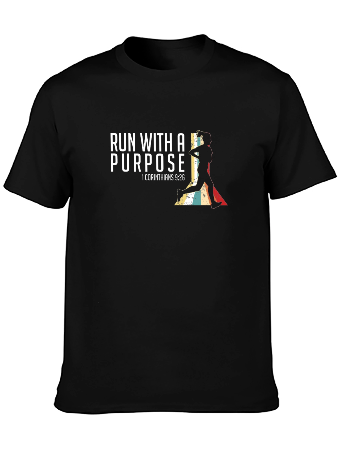 Black Run With a Purpose T-Shirt, Christian Motivation view 3