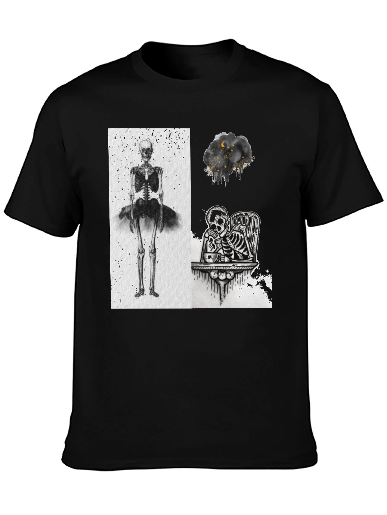 Skeleton Graphic Tee - Unique Print Design - 3