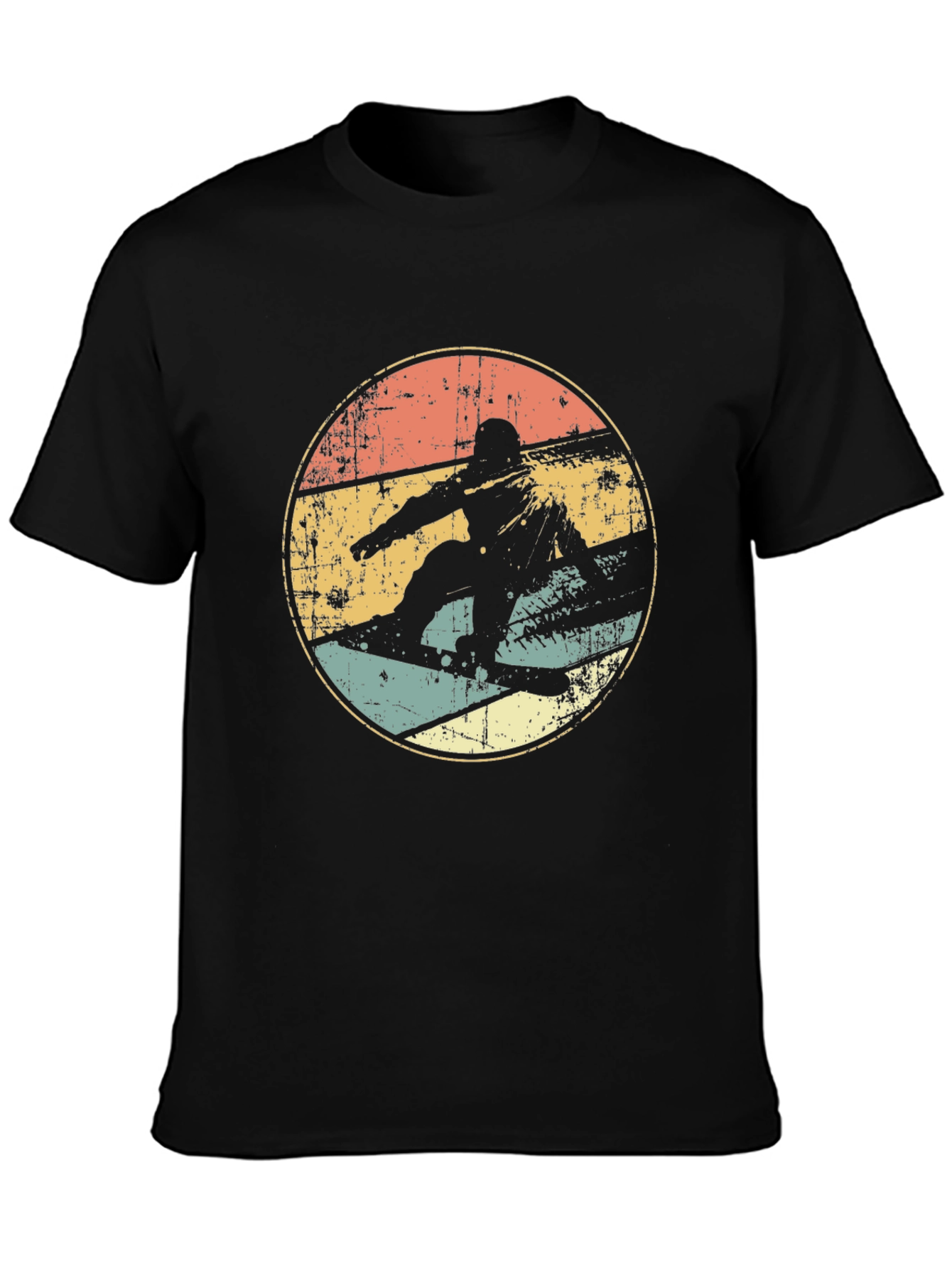 Black Retro Snowboarder T-Shirt Vintage Style Graphic Tee view 3