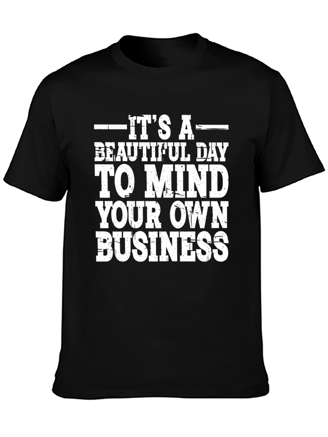 Black Mind Your Own Business Graphic T-Shirt view 3