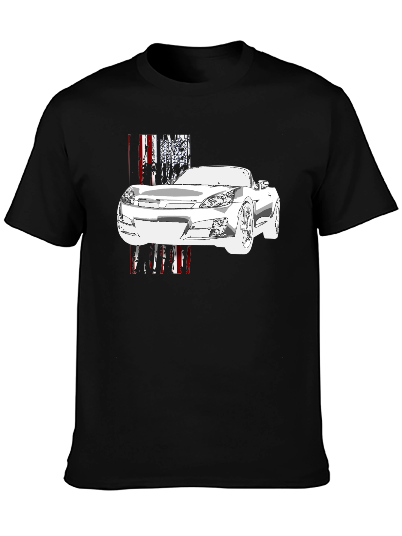 Black Car Graphic Black T-Shirt view 3